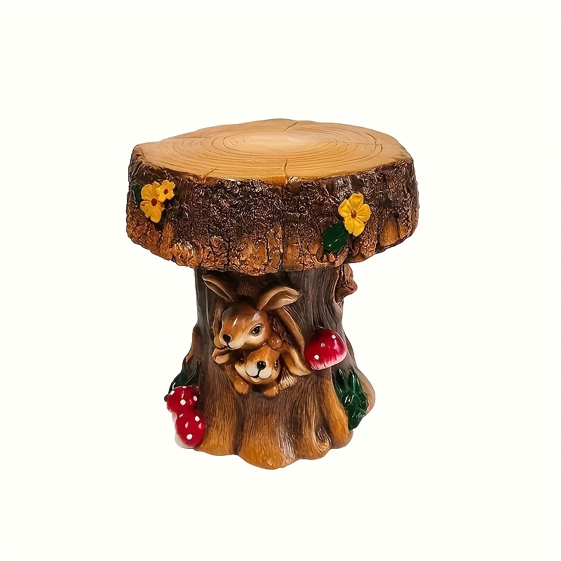 12.6" Resin Rabbit Garden Chair, Unique Indoor & Outdoor Decorative Chair, Round Accent Chair for Backyard, Patio, Terrace & Home Decoration - Image 6