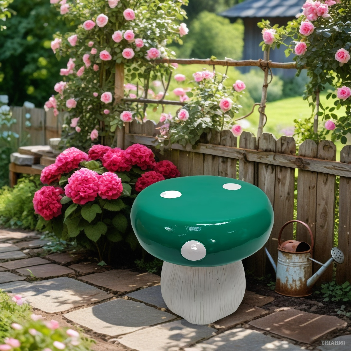 Mushroom Model Statue Stool, Outdoor Garden Resin Stool, 13.8-inch Oversized Forest Base Mushroom Model Stool, Courtyard Lawn Courtyard Summer Decoration Indoor Stool, Multi-purpose And Innovative Gar - Image 2