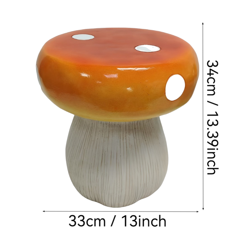 Mushroom Model Statue Stool, Outdoor Garden Resin Stool, 13.8-inch Oversized Forest Base Mushroom Model Stool, Courtyard Lawn Courtyard Summer Decoration Indoor Stool, Multi-purpose And Innovative Gar - Image 4