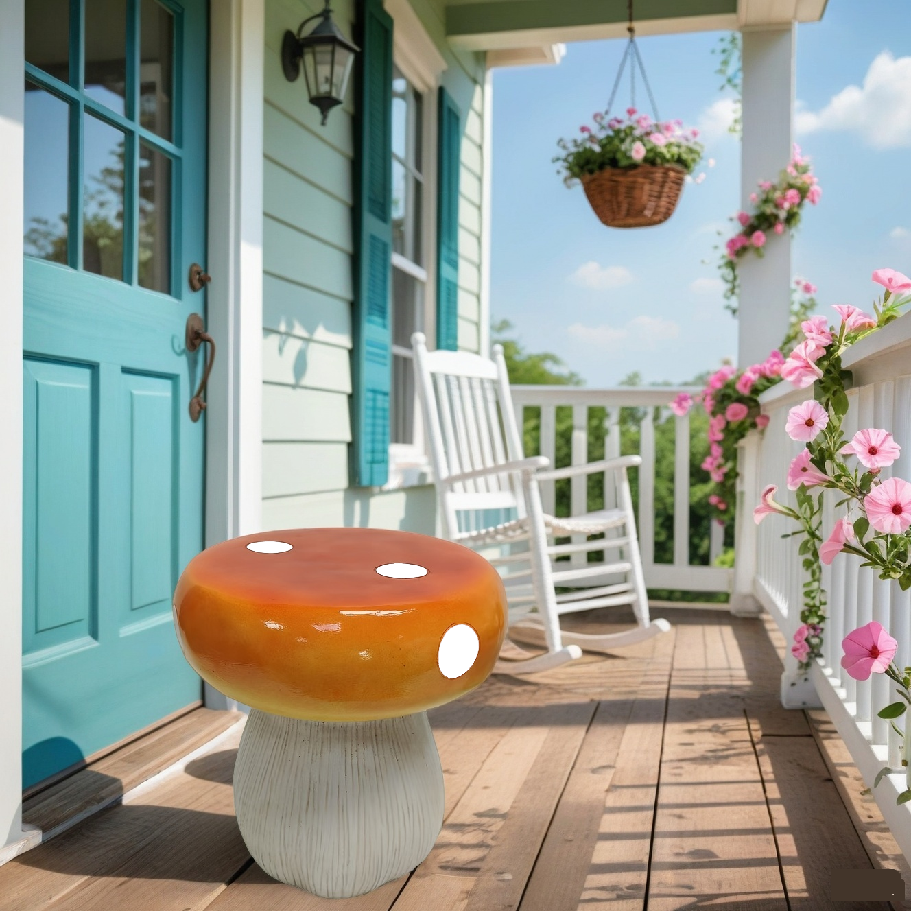Mushroom Model Statue Stool, Outdoor Garden Resin Stool, 13.8-inch Oversized Forest Base Mushroom Model Stool, Courtyard Lawn Courtyard Summer Decoration Indoor Stool, Multi-purpose And Innovative Gar - Image 6