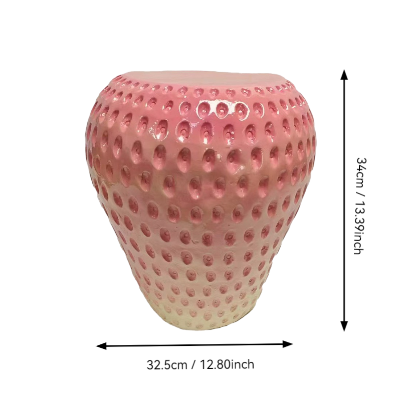 Strawberry Fruit Stool, 13.4"Oversized Resin Stool, Side Table, Home Decor Plant Stand Garden Indoor Outdoor Decorations, Multi-Purpose Innovative Garden Furniture - Image 4