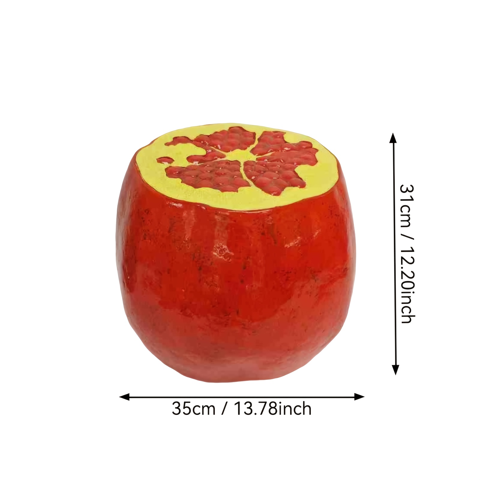 Pomegranate Fruit Stool, 13.4"Oversized Resin Stool, Side Table, Home Decor Plant Stand Garden Indoor Outdoor Decorations, Multi-Purpose Innovative Garden Furniture - Image 4