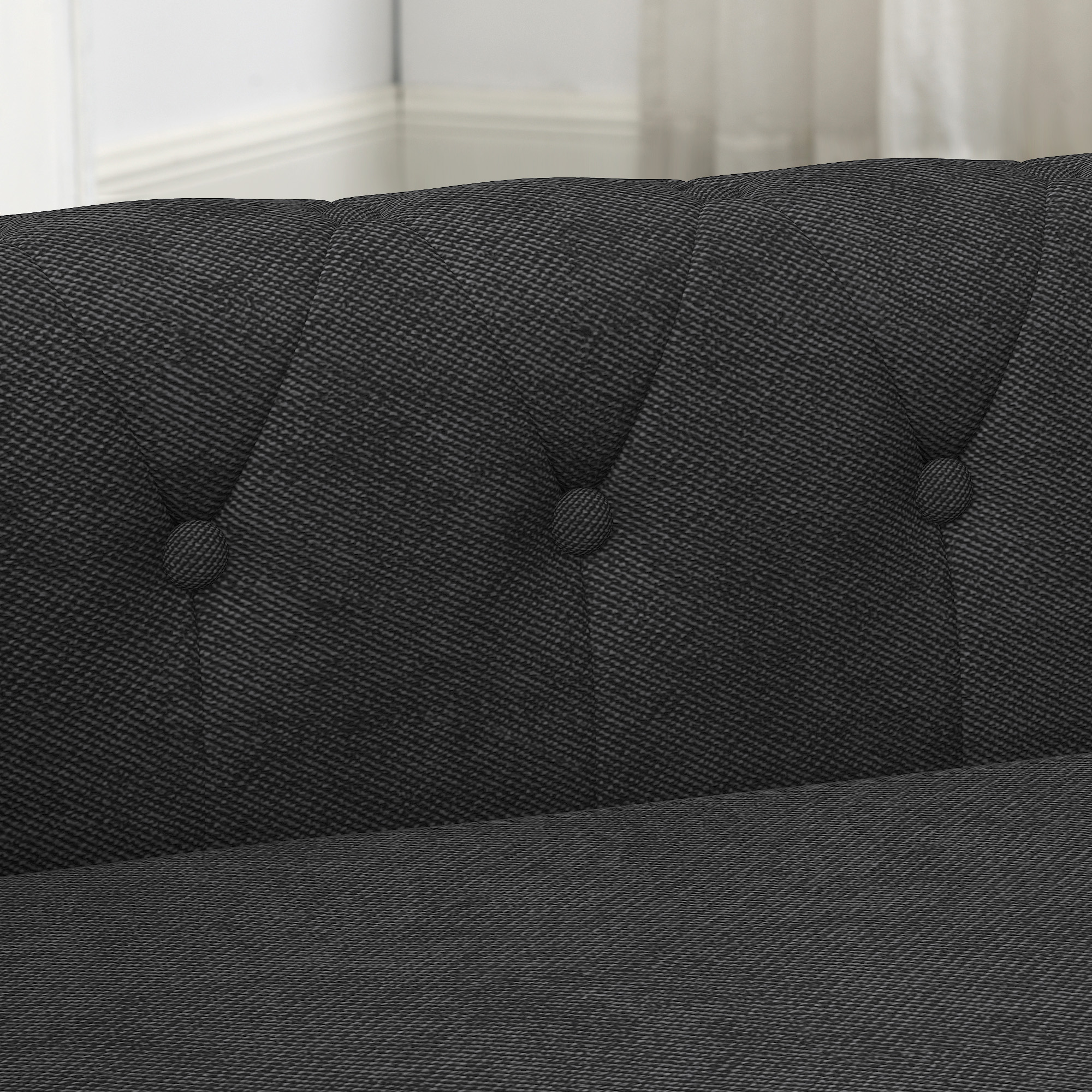 Elegant rectangular pet bed for small and medium-sized dogs, durable elevated dog sofa bed, comfortable dog sofa, modern and fashionable linen fabric dog sofa-Black - Image 5