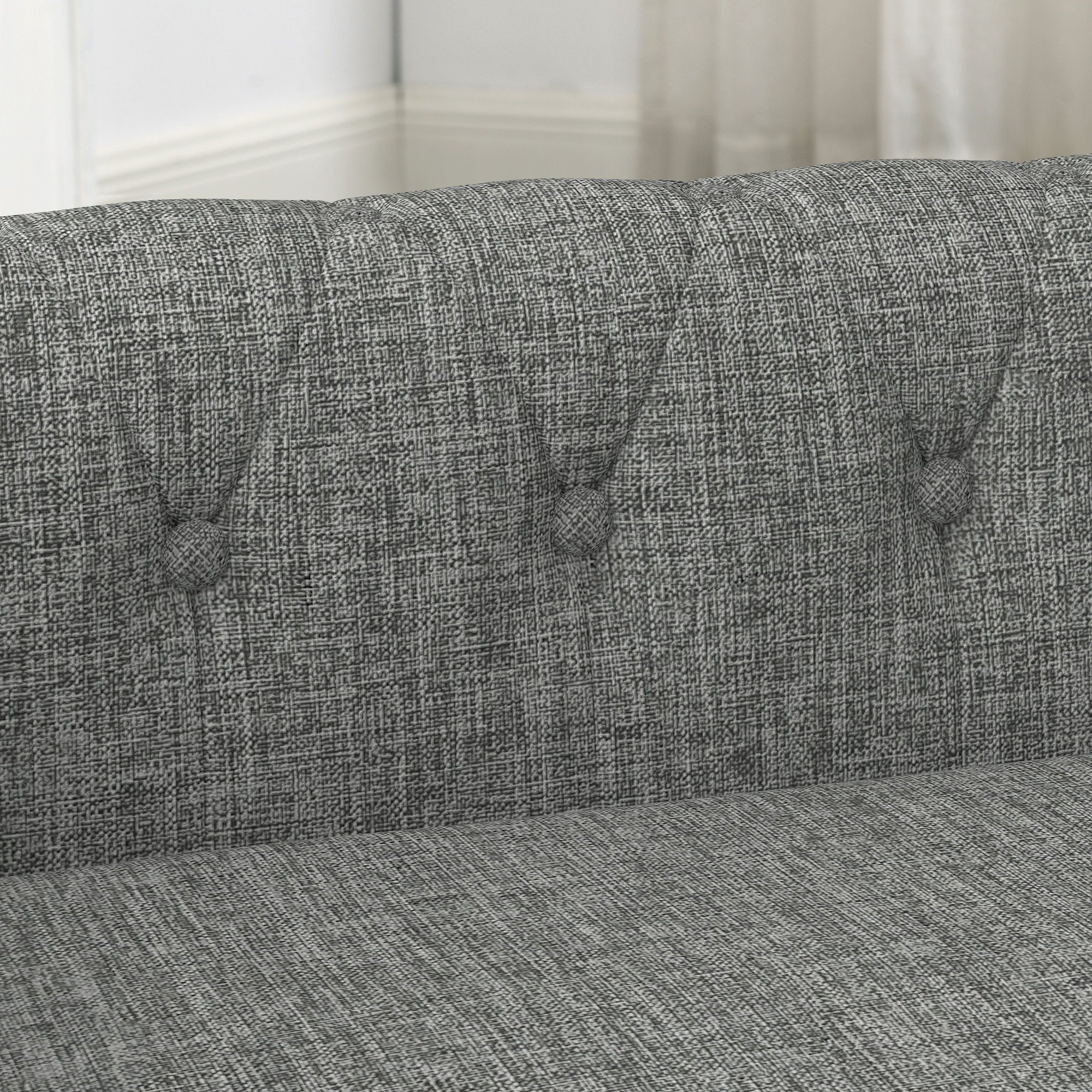 Elegant rectangular pet bed for small and medium-sized dogs, durable elevated dog sofa bed, comfortable dog sofa, modern and fashionable linen fabric dog sofa-Light grey - Image 4