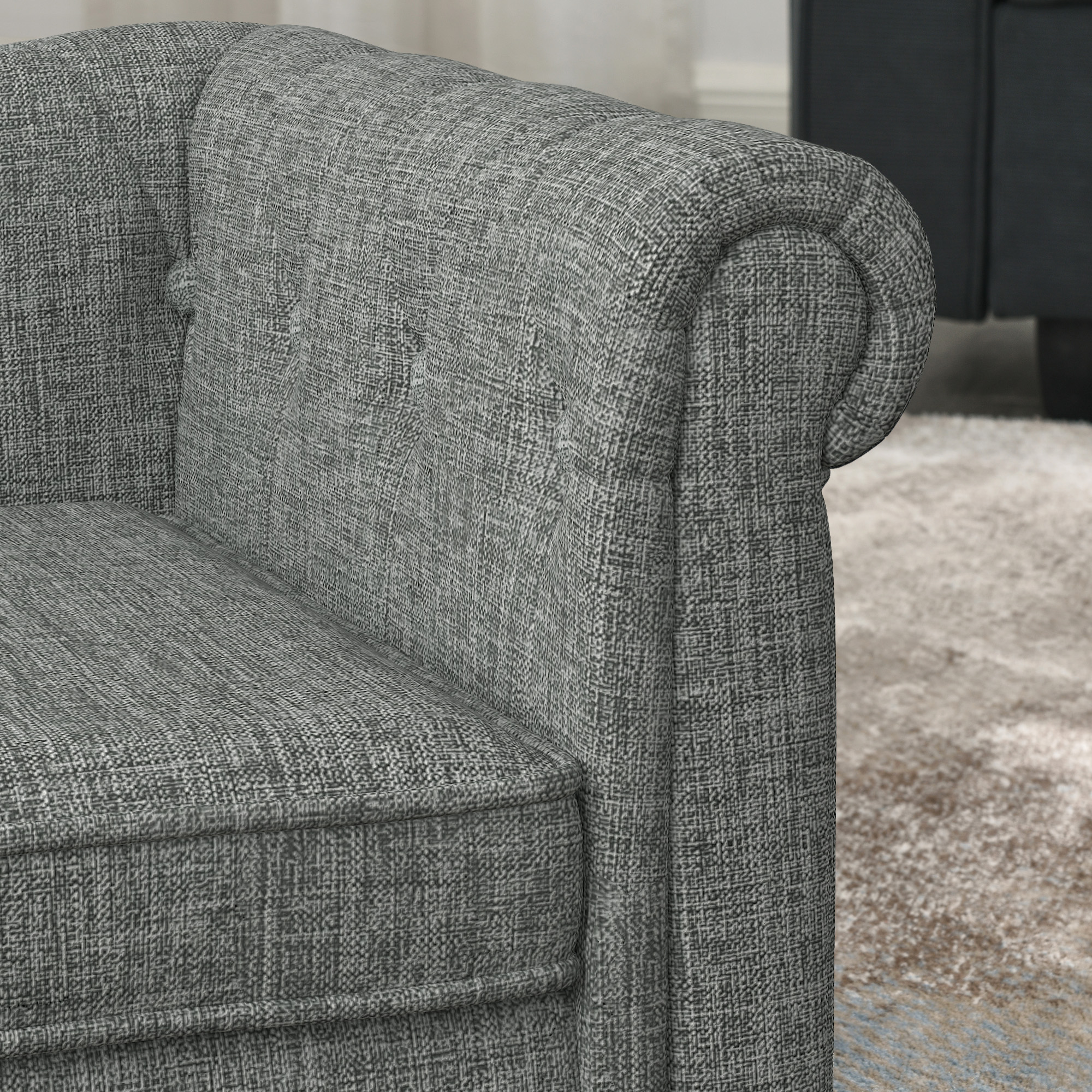 Elegant rectangular pet bed for small and medium-sized dogs, durable elevated dog sofa bed, comfortable dog sofa, modern and fashionable linen fabric dog sofa-Light grey - Image 5