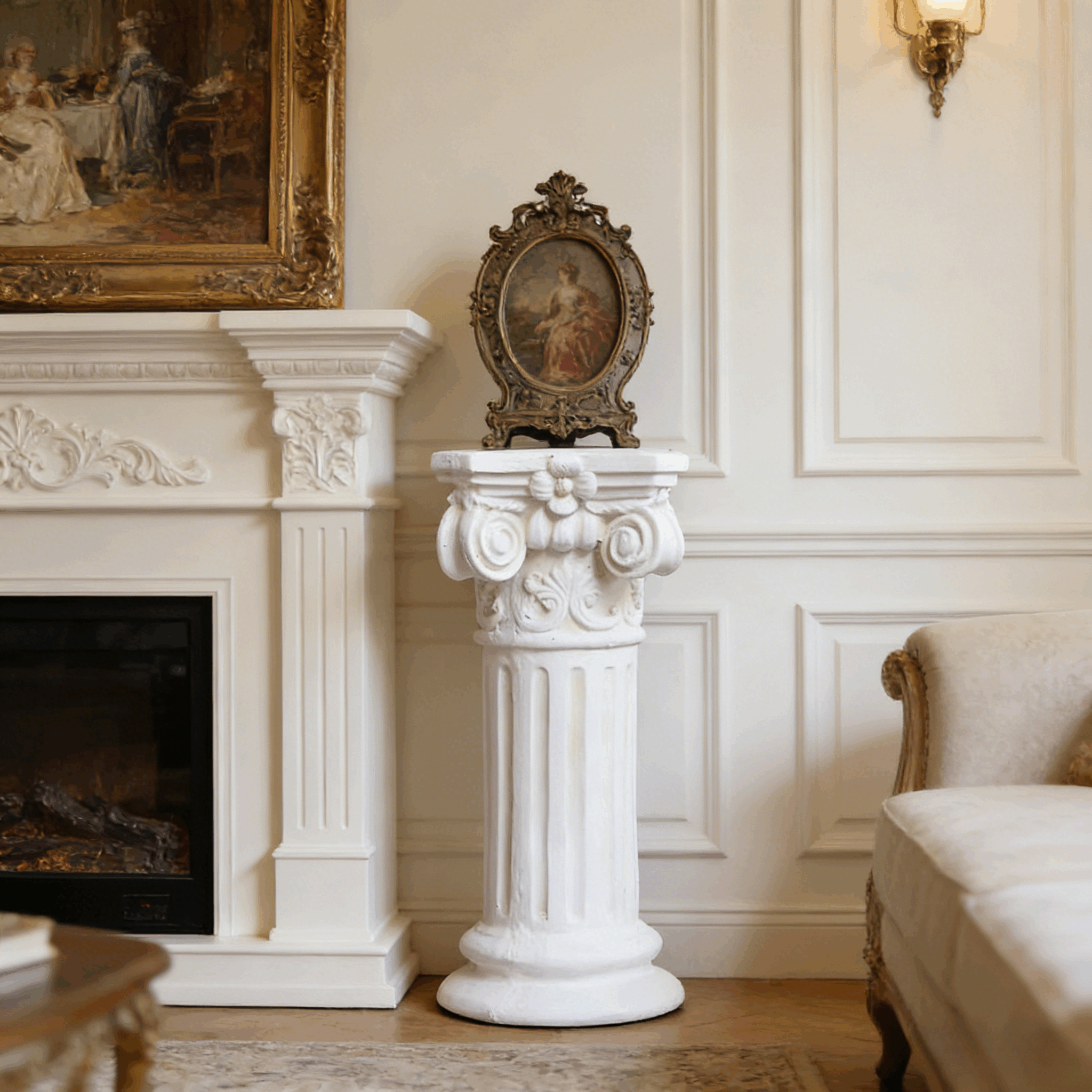 Garden Decorative Column, 15"Retro Elegant White Ancient Greek Style Roman Column, Suitable for Garden Decoration, Suitable for Weddings And Dining Tables, Multifunctional Indoor/outdoor Use, Perfect - Image 2