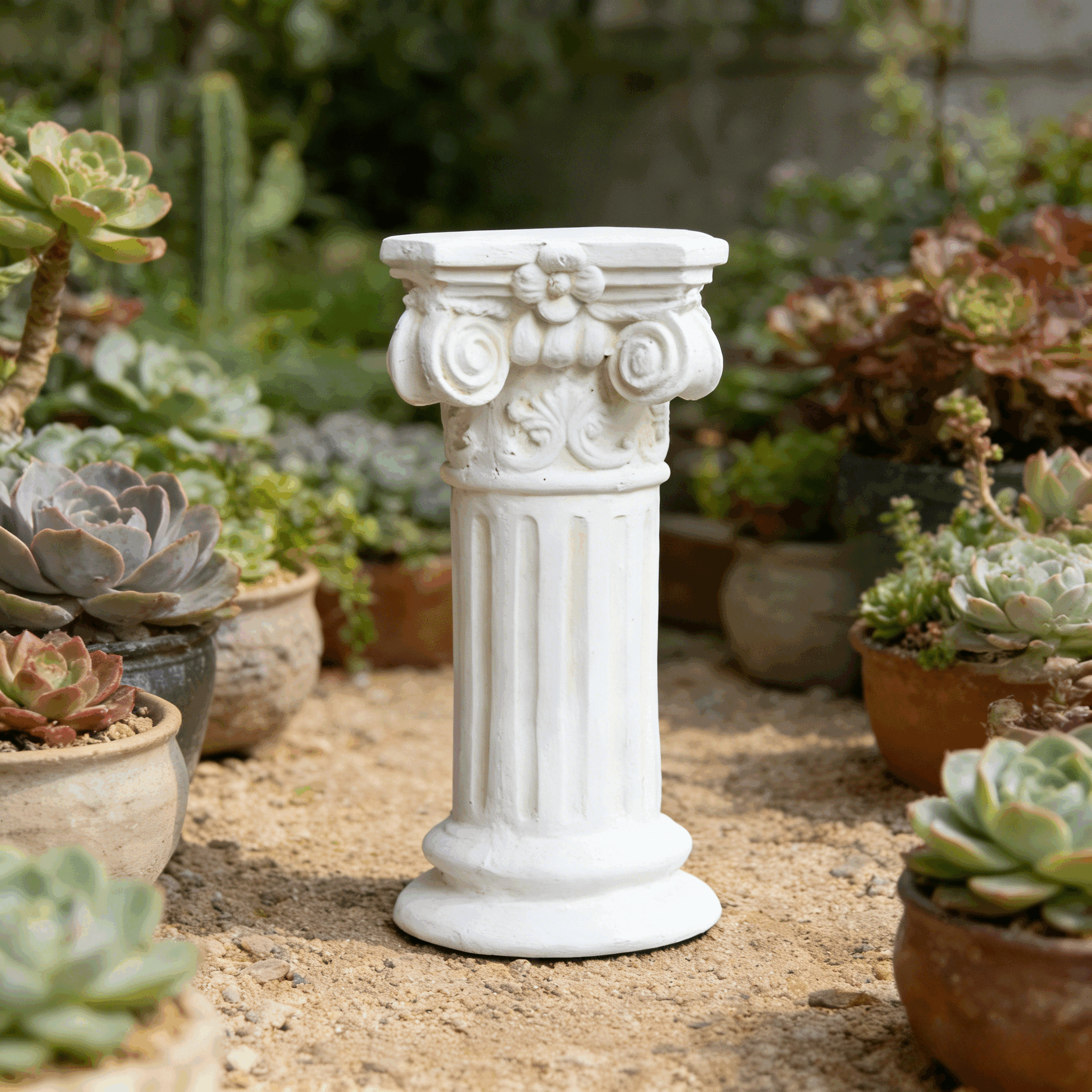 Garden Decorative Column, 15"Retro Elegant White Ancient Greek Style Roman Column, Suitable for Garden Decoration, Suitable for Weddings And Dining Tables, Multifunctional Indoor/outdoor Use, Perfect - Image 3