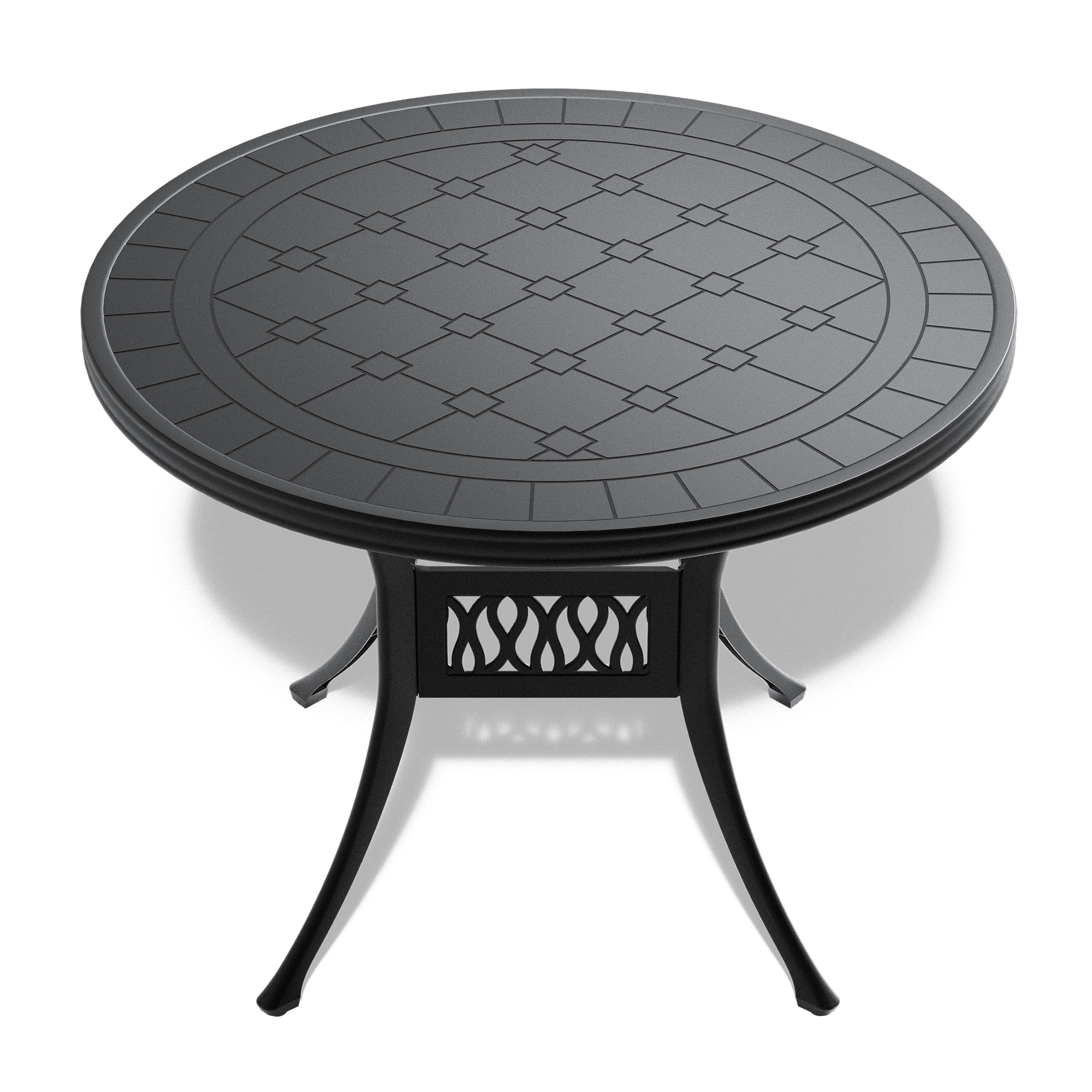 3-Piece All-Weather Cast Aluminum Dining Set, Include 2 Swivel Chairs and 39.37" Round Table With Black Frame(same sku: W1710S00303) - Image 4