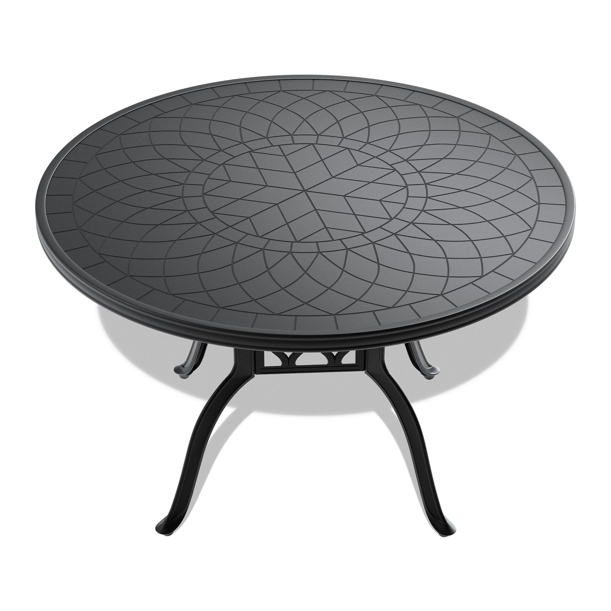 5-Piece All-Weather Cast Aluminum Dining Set, Include 4 Swivel Chairs and 47.24" Round Table With Black Frame (same sku:W1710S00345) - Image 4