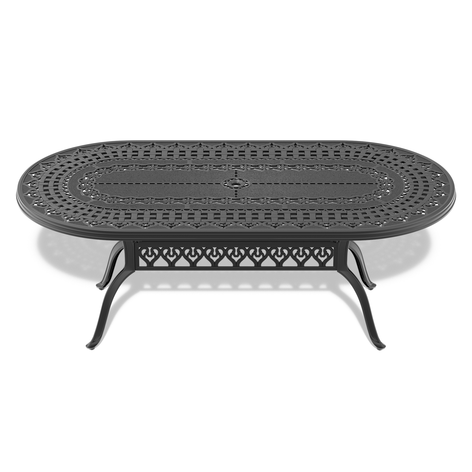 9-Piece All-Weather Cast Aluminum Dining Set, Include 2 Swivel Chairs,6 Dining Chairs and Oval Table With Black Frame (same sku:W1710S00379) - Image 4