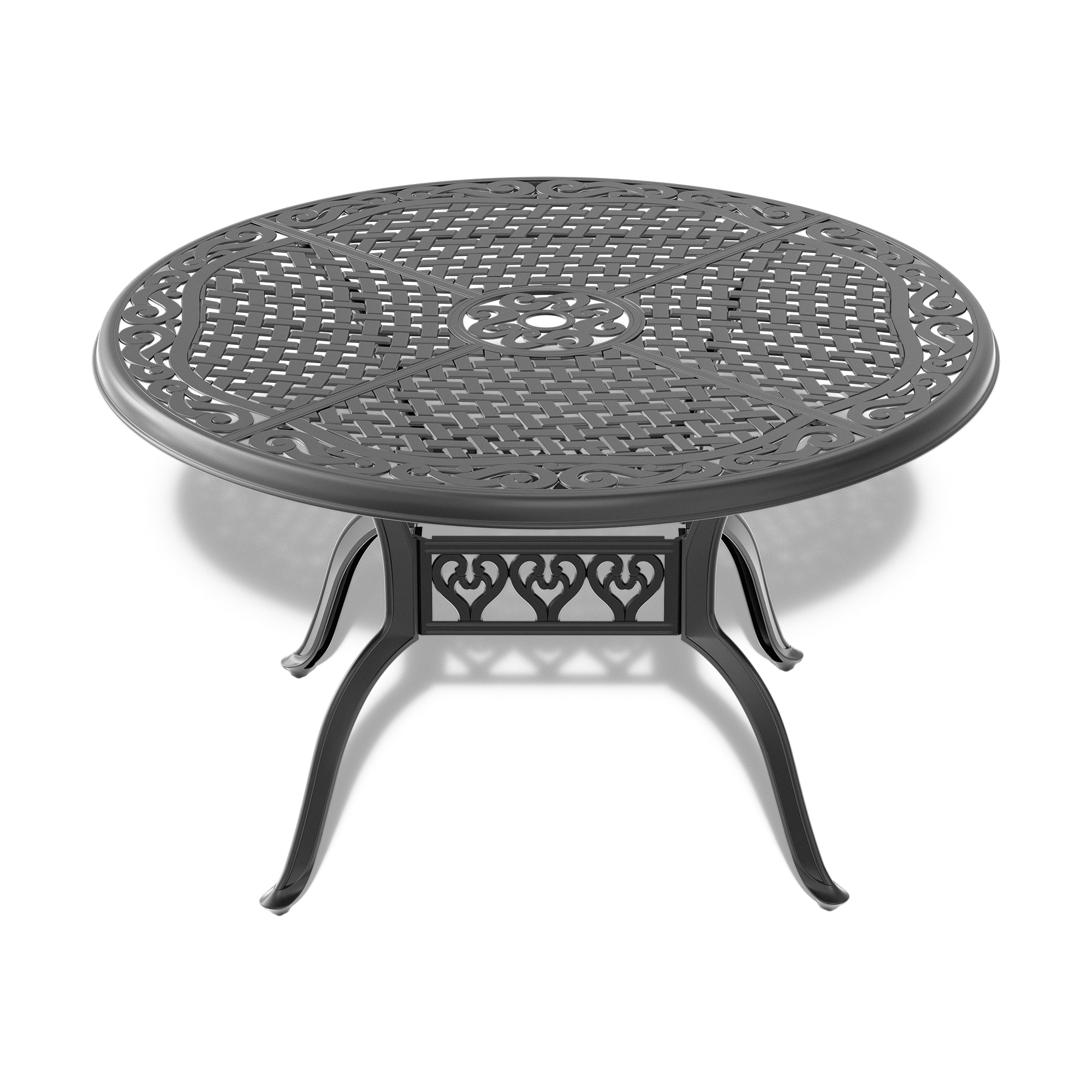 5-Piece All-Weather Cast Aluminum Dining Set, Include 4 Swivel Chairs and 48.03" Round Table With Black Frame - Image 4