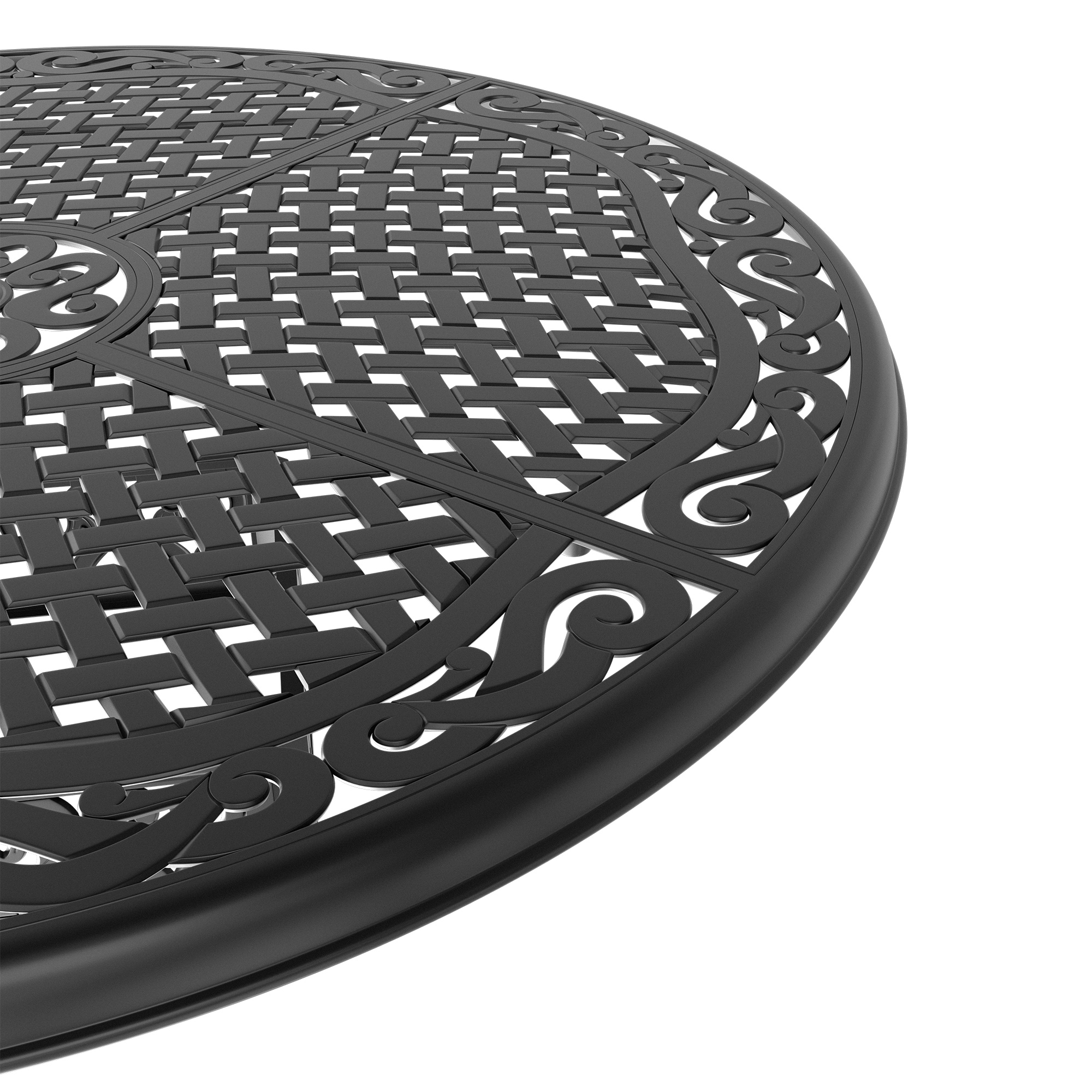 5-Piece All-Weather Cast Aluminum Dining Set, Include 4 Swivel Chairs and 48.03" Round Table With Black Frame - Image 5