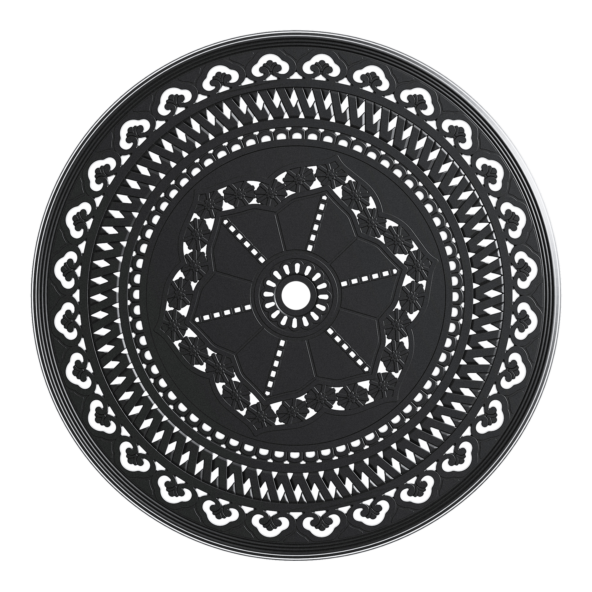 3-Piece Set Of All-Weather Cast Aluminum Dining Furniture Set With Black Frame - Image 4