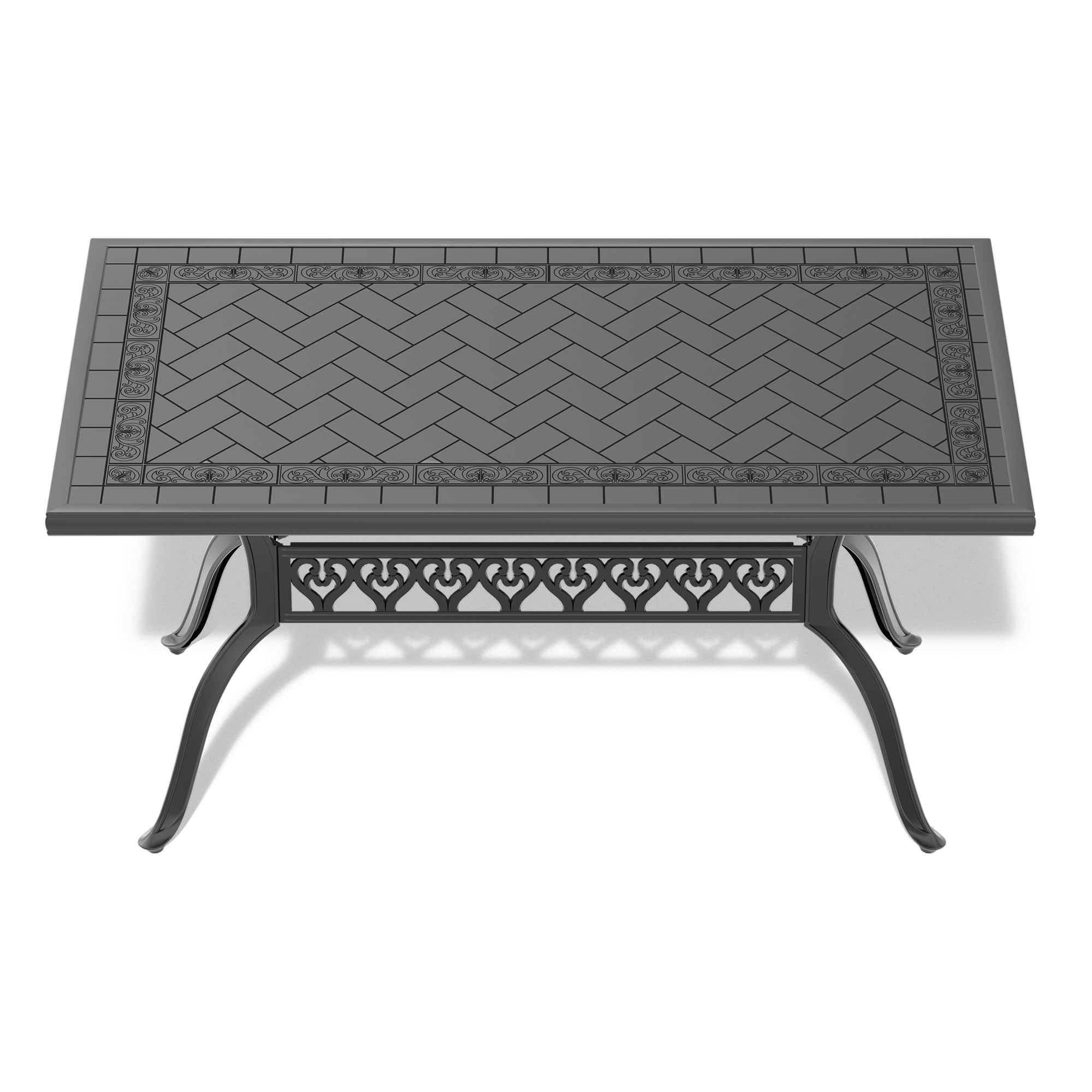 5-Piece All-Weather Cast Aluminum Dining Set, Include 4 Swivel Chairs and Rectangular Table With Black Frame - Image 4