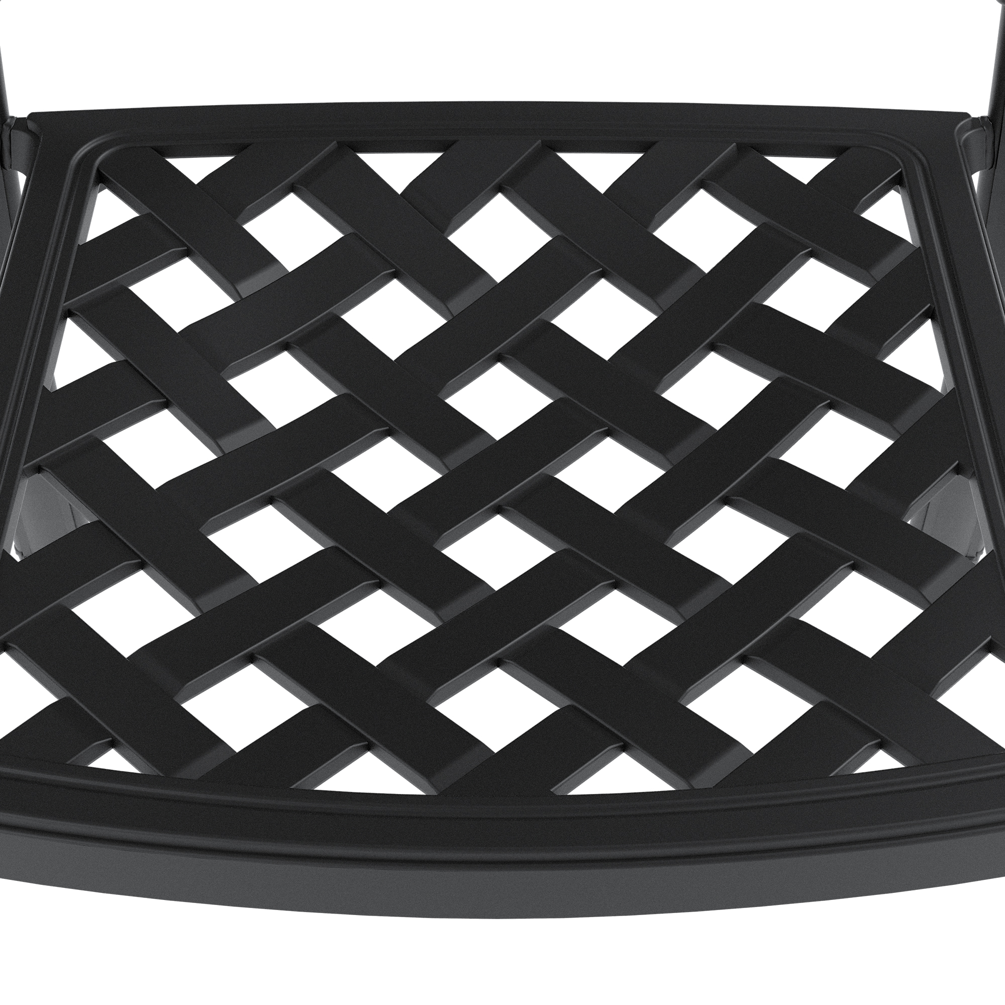 Cast Aluminum Patio Dining Chair 4PCS With Black Frame and Red Cushions (same as W1710S00505,W171091757) - Image 6