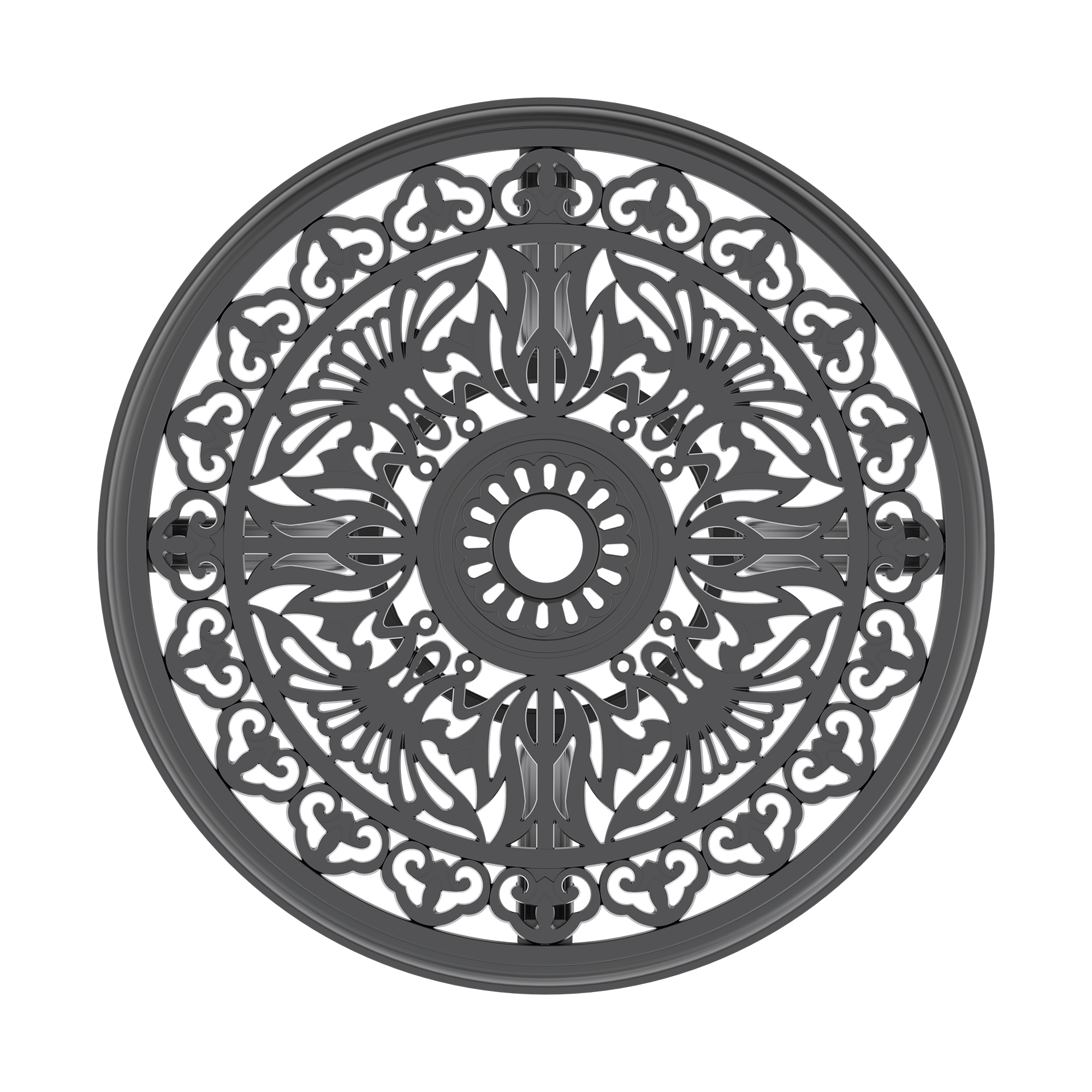 5-Piece All-Weather Cast Aluminum Dining Set, Include 4 Swivel Chairs and 26.77" Round Table With Black Frame - Image 6