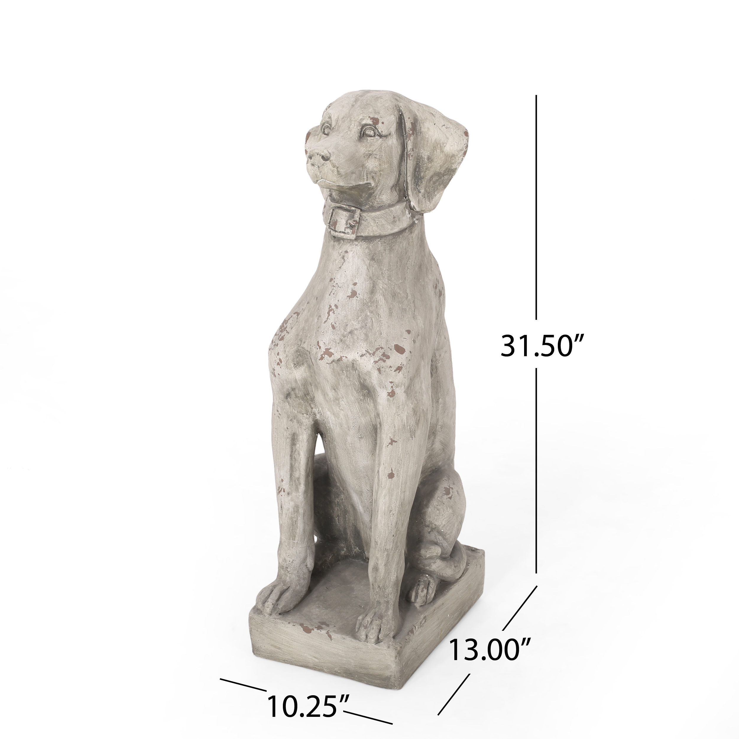 MGO DOG DECOR, Outdoor Dog Statue, Antique White, No Assembly Required - Image 6