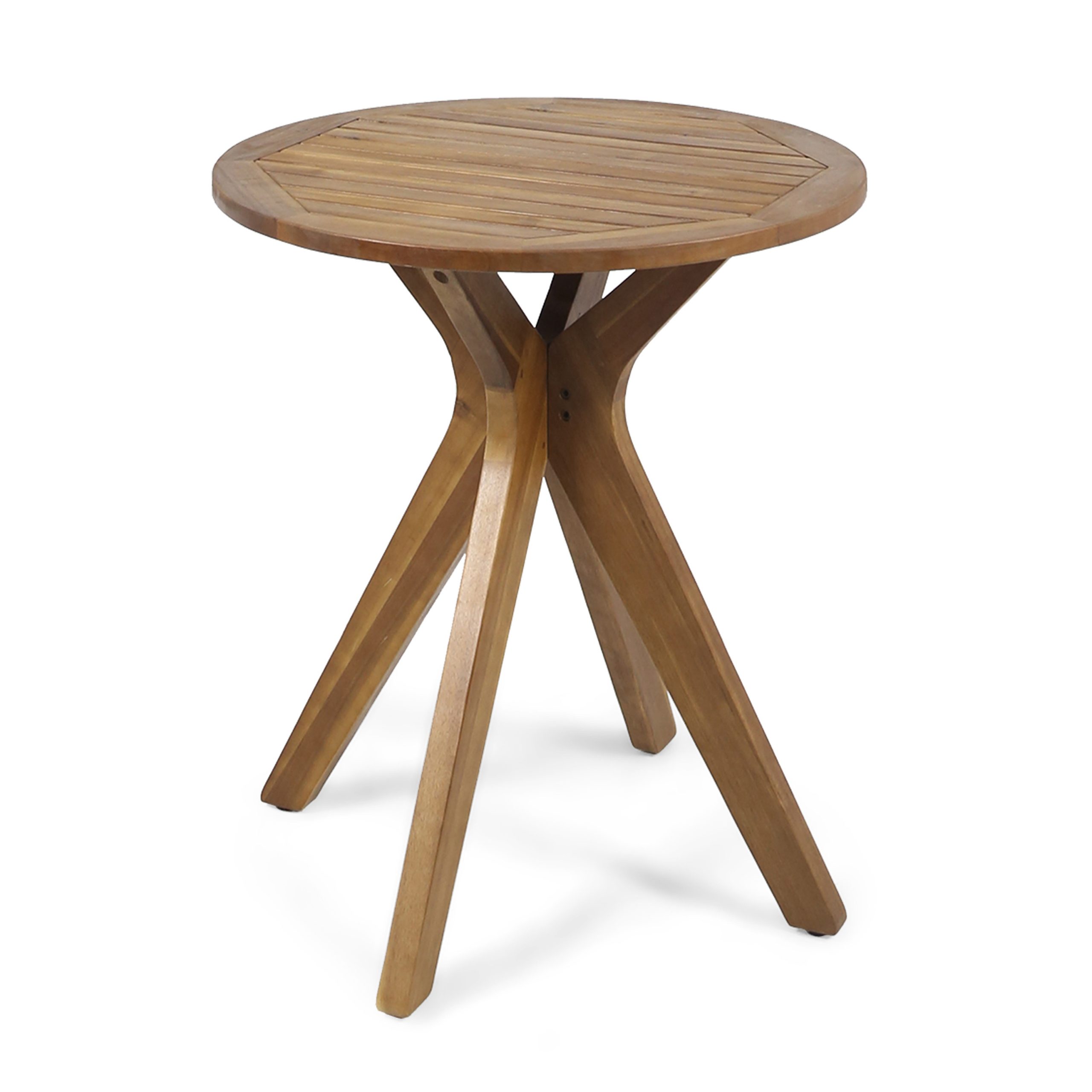 Stamford Acacia Wood Round Side Table, Teak Finish, Outdoor/Indoor Use, 30" Height (Original SKU:63116.00) - Image 5