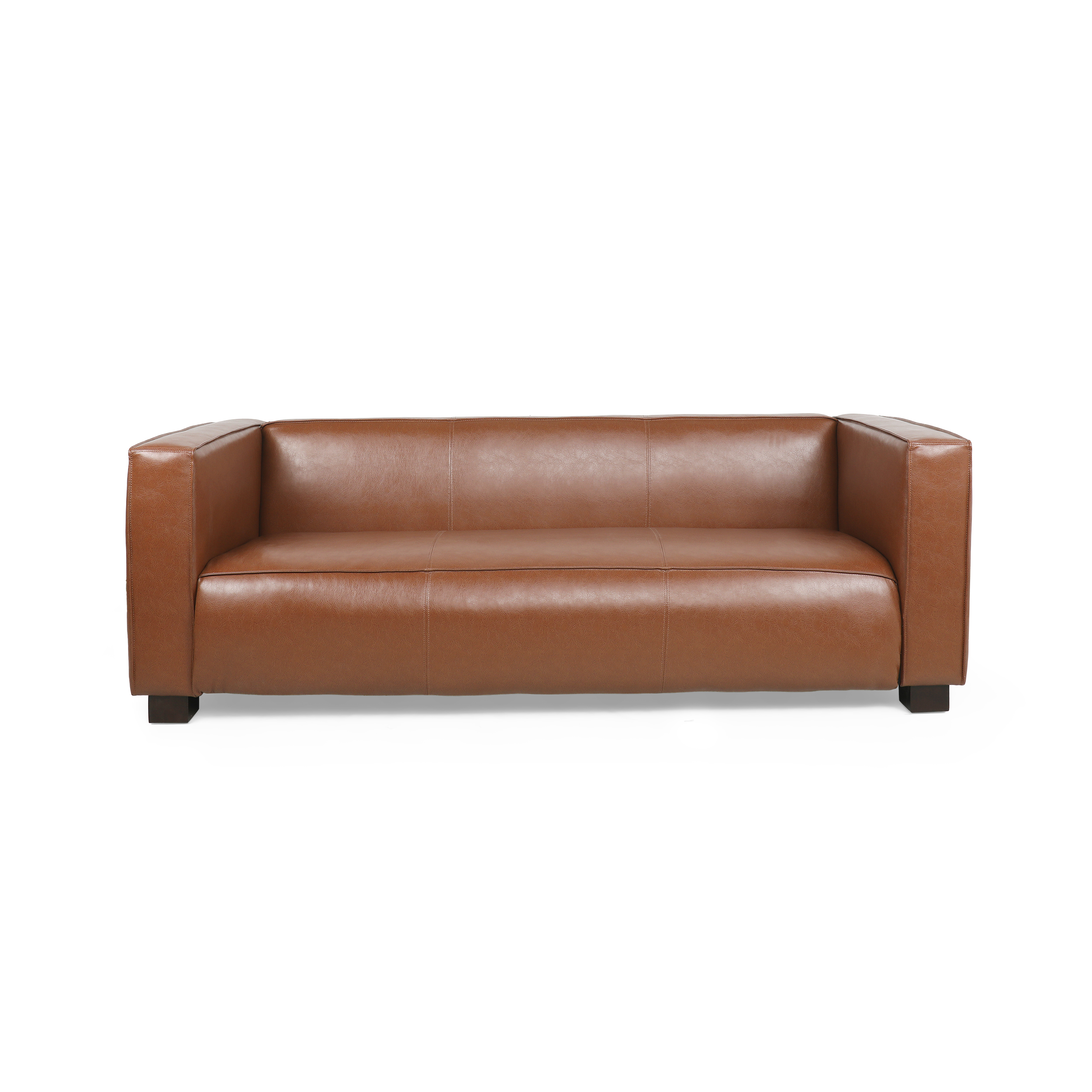 Light Brown Leather Sofa - Modern 3-Seater Living Room Couch with Plush Comfort, 80.25" Wide - Elegant Home Furniture (Original SKU:71802.00COGN) - Image 5