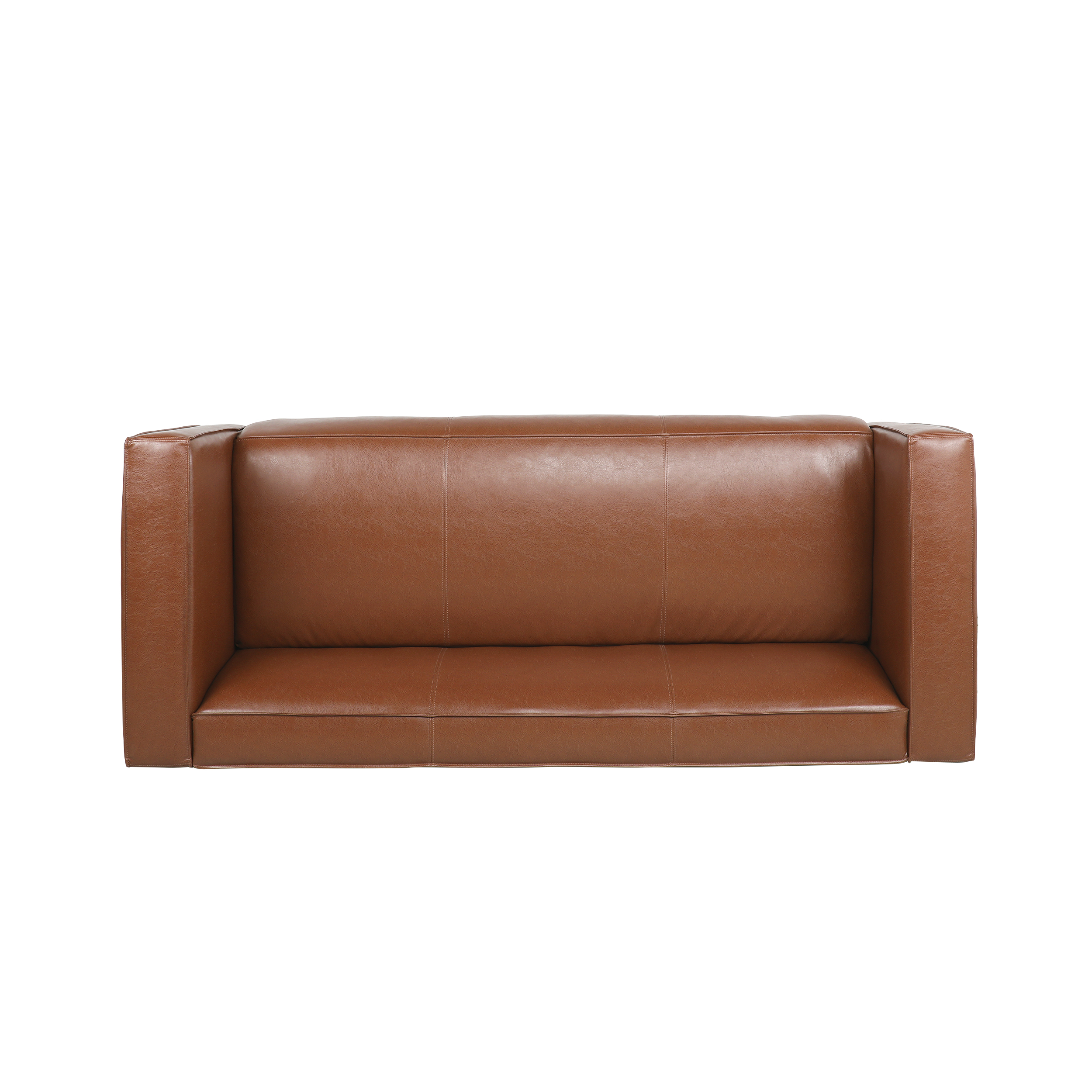 Light Brown Leather Sofa - Modern 3-Seater Living Room Couch with Plush Comfort, 80.25" Wide - Elegant Home Furniture (Original SKU:71802.00COGN) - Image 6