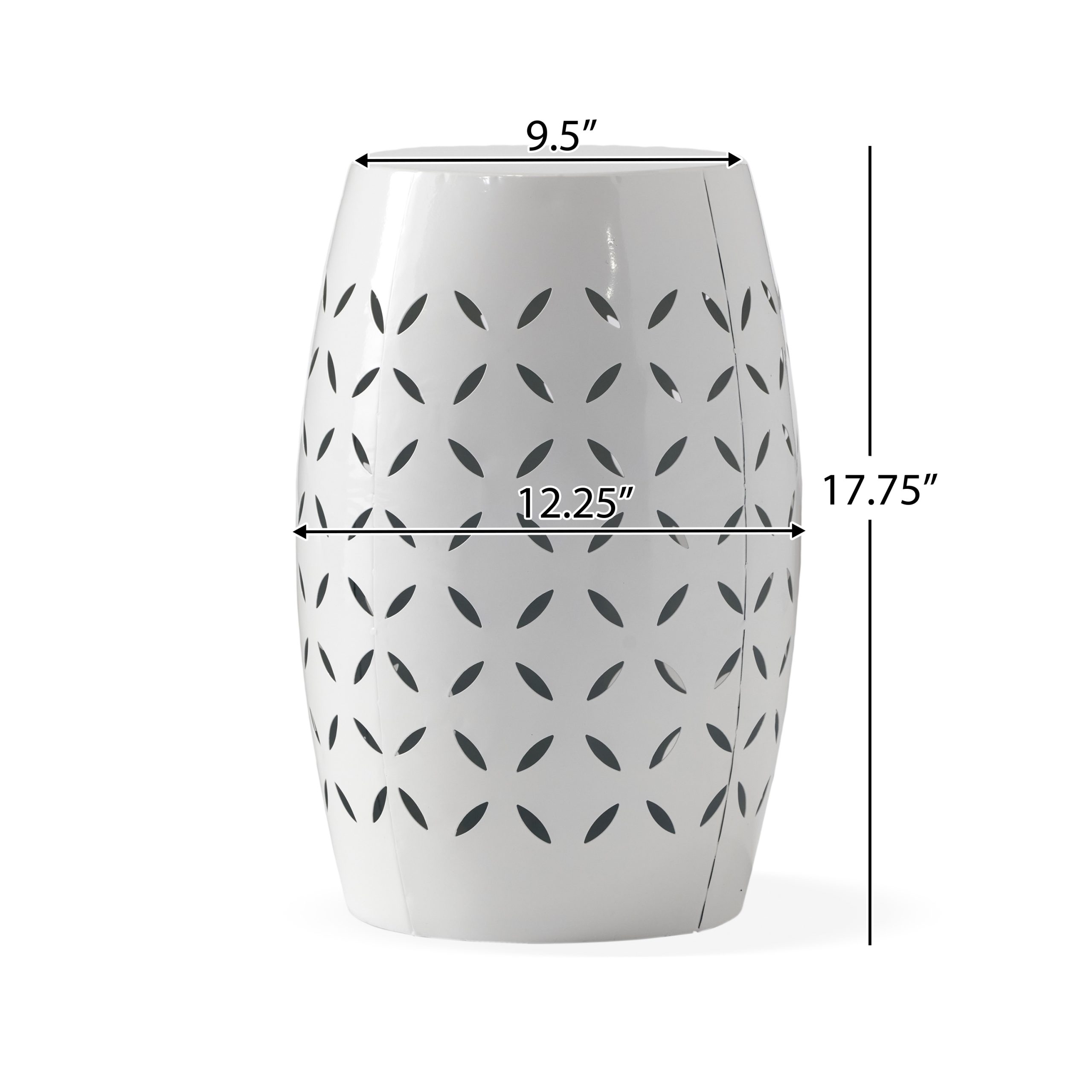 LILAC 12" Accent Side Table, Cylindrical Design End Table for Living Room, Family Room, or Entryway, Industrial Style,Coffee Side Tables for Indoor Outdoor, White Color (Original SKU:61305.00WHI) - Image 2