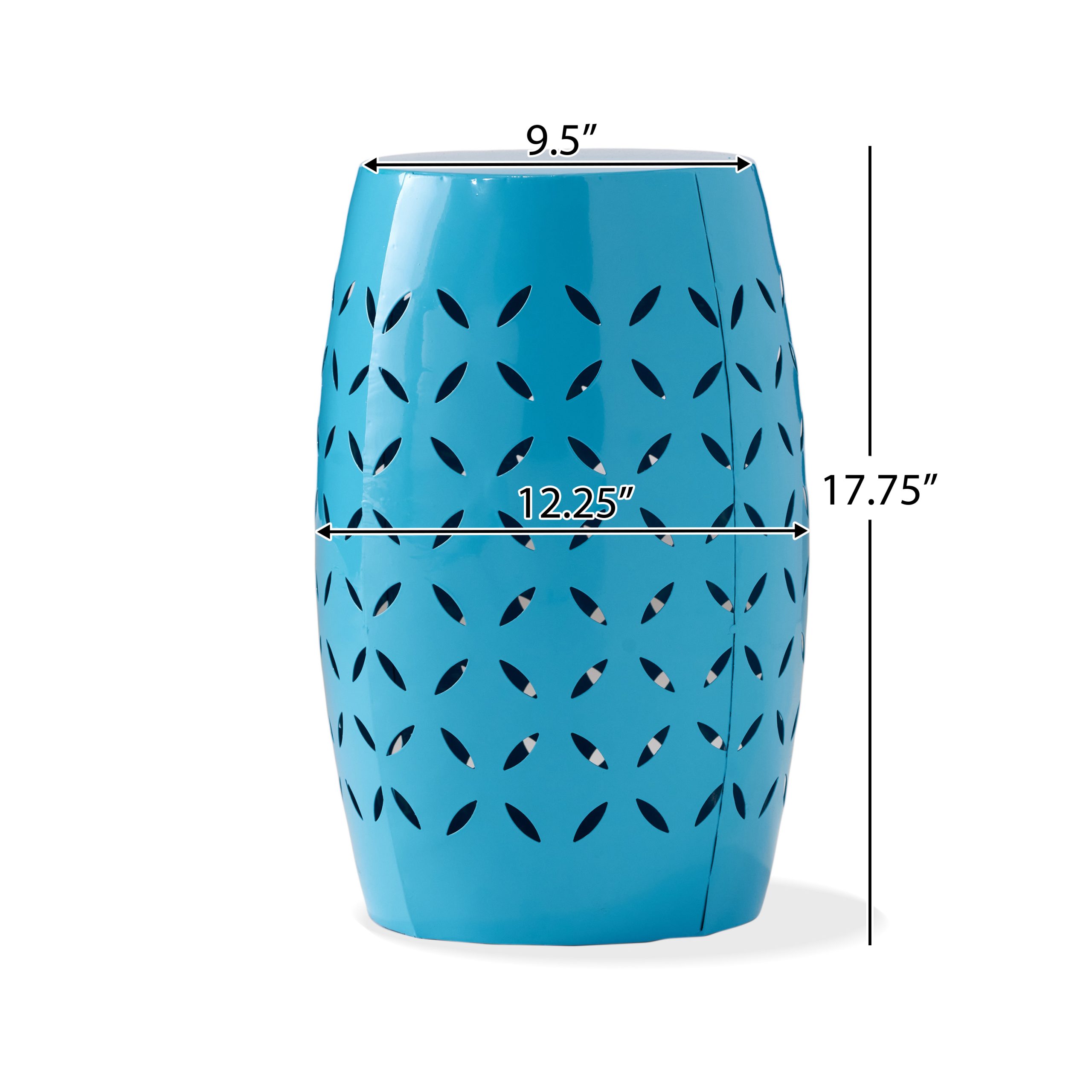 LILAC 12" Accent Side Table, Cylindrical Design End Table for Living Room, Family Room, or Entryway, Industrial Style,Coffee Side Tables for Indoor Outdoor, Blue Color (Original SKU:61305.00BLU) - Image 2