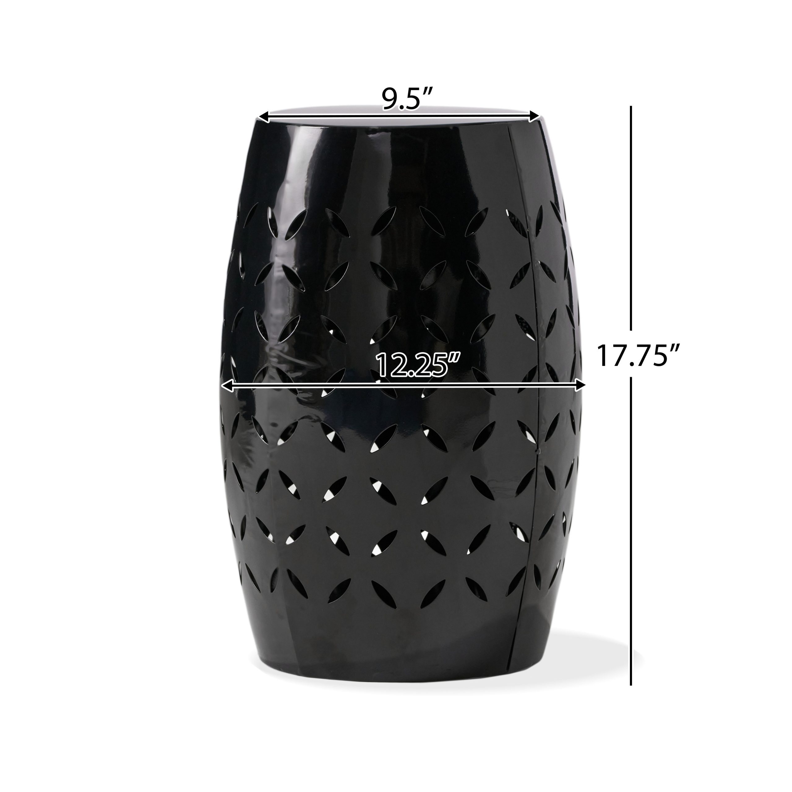 LILAC 12" Accent Side Table, Cylindrical Design End Table for Living Room, Family Room, or Entryway, Industrial Style,Coffee Side Tables for Indoor Outdoor, Black Color (Original SKU:61305.00BLK) - Image 2