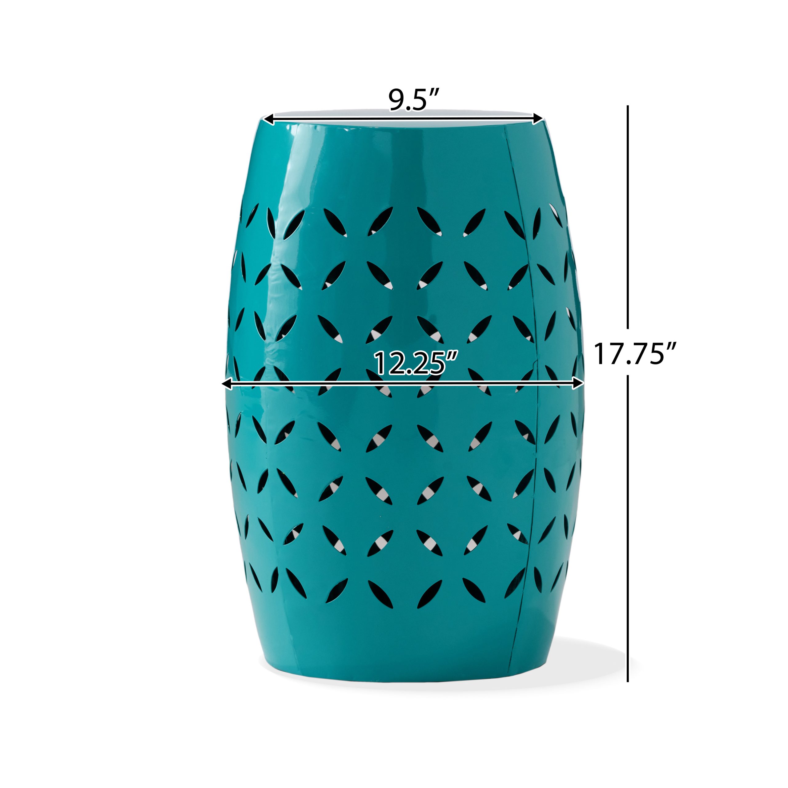 LILAC 12" Accent Side Table, Cylindrical Design End Table for Living Room, Family Room, or Entryway, Industrial Style,Coffee Side Tables for Indoor Outdoor, Teal Color (Original SKU:61305.00TEL) - Image 2
