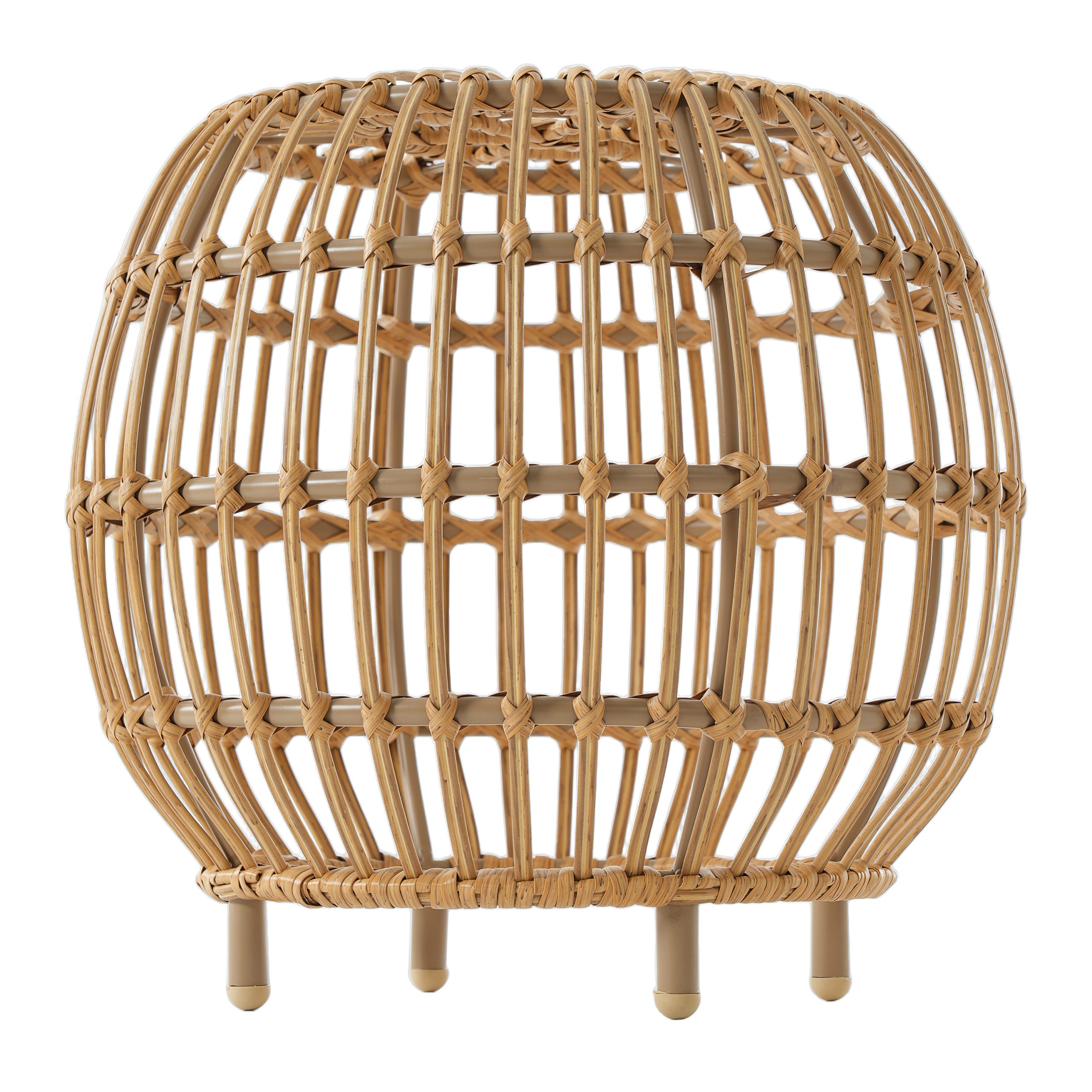 OTTAWA Side Table-Bohemian Faux Rattan Weave Accent Table for Indoor Outdoor Use, Handcrafted Round Side Table for Living Room, Patio, Garden,Light Brown Color (Original SKU:70907.00) - Image 6