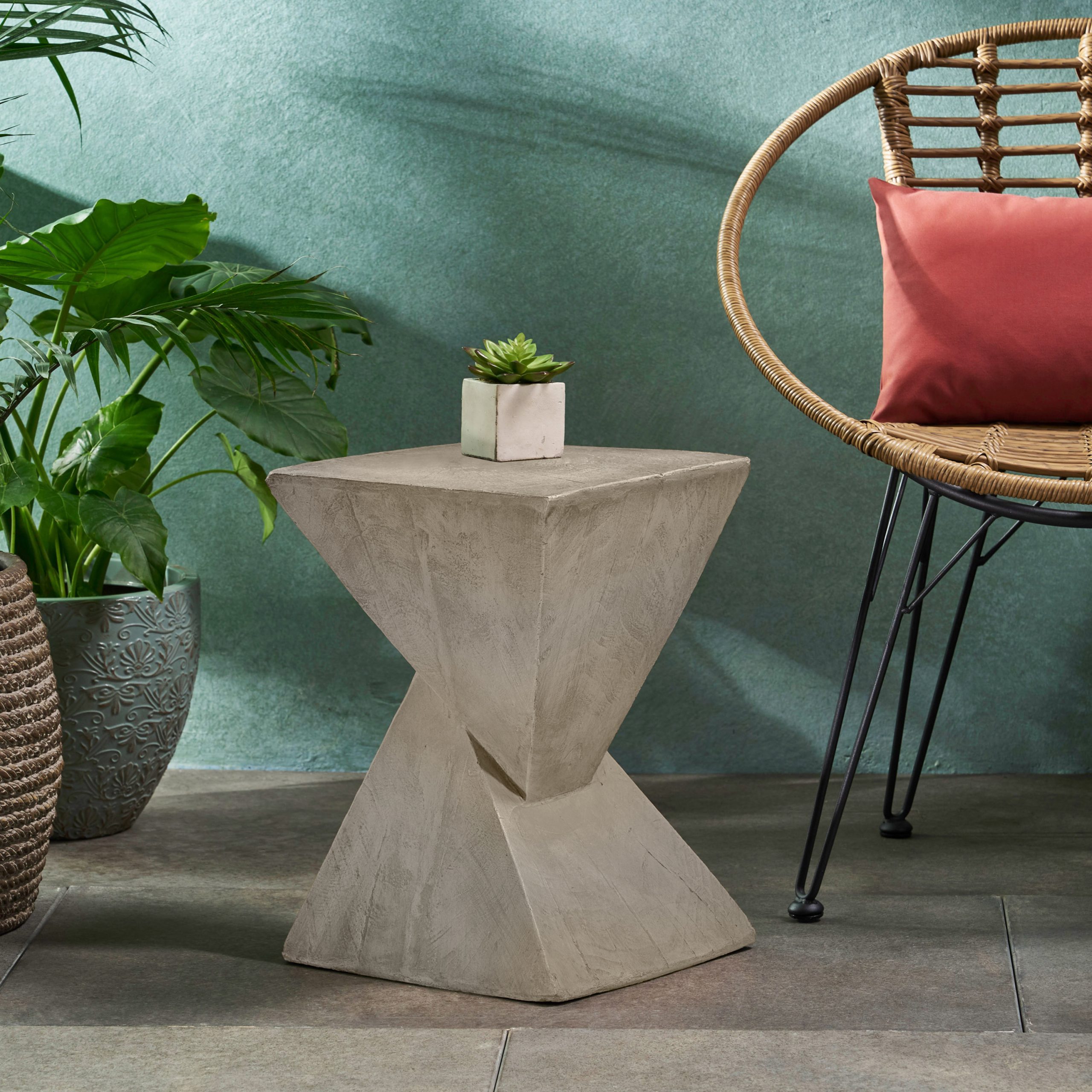 TESS Modern Side Table – Stylish Cent Table Compatible with Living Room, Bedroom, or Office – Versatile Home Furniture with Design and Sturdy Construction,Light gray Color (Original SKU:N770P262073G) - Image 4