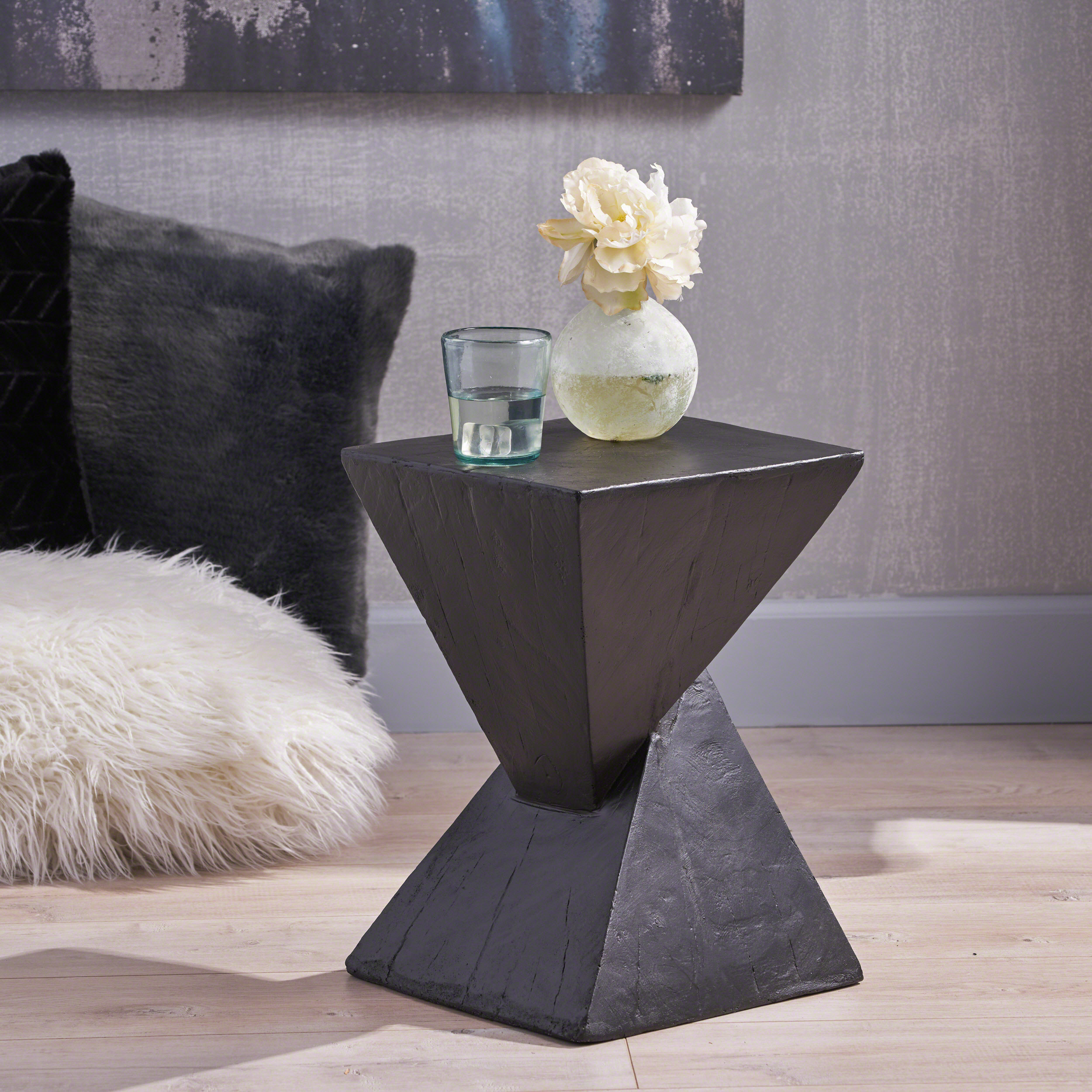 TESS Modern Side Table – Stylish End Table Compatible with Living Room, Bedroom, or Office,Versatile Home Furniture,Black Color (Original SKU:63396.00BLK) - Image 4