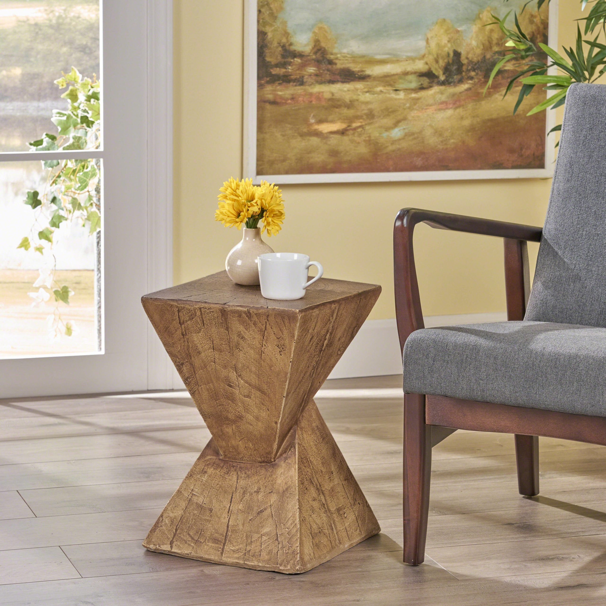 TESS Modern Side Table – Stylish End Table Compatible with Living Room, Bedroom, or Office,Versatile Home Furniture,Natural Color (Original SKU:63396.00NTL)