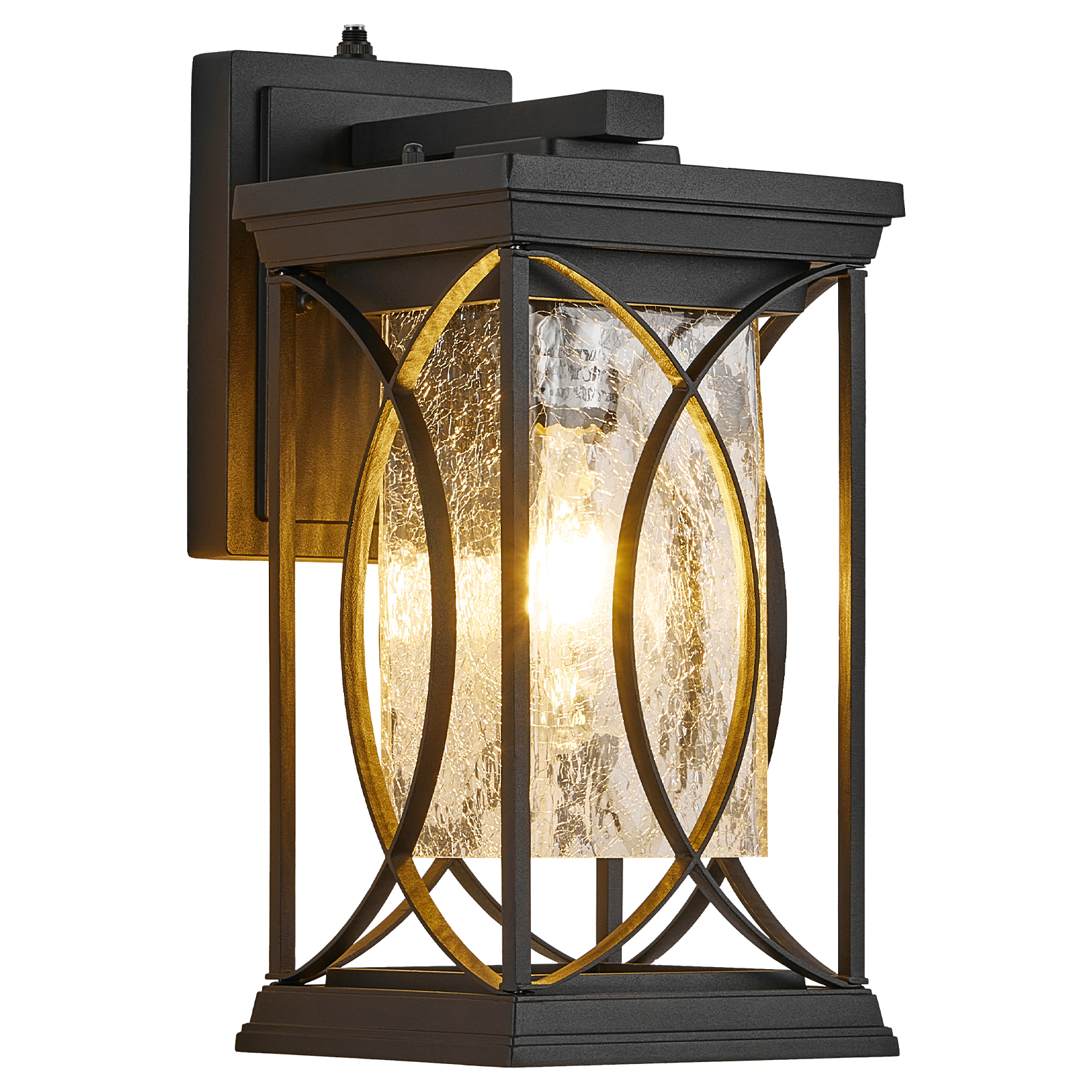Oil Rubbed Bronze Porch Light Dusk to Dawn Outdoor Wall Lantern Small Modern Exterior Light Fixture Aluminum with Crack-Like Glass IP65 Waterproof Outdoor Sconce Outside Light for House, Front Door - Image 6