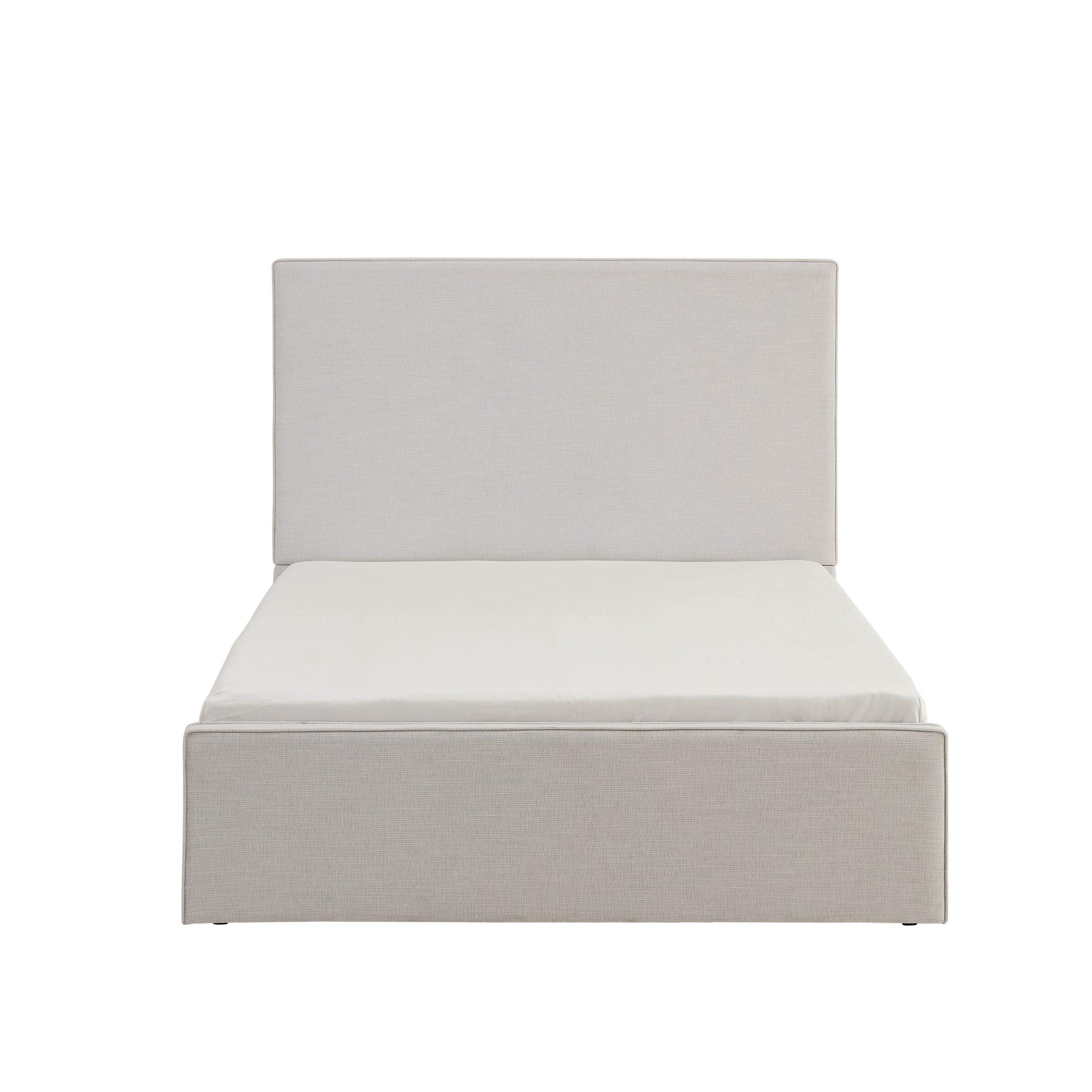 Lucas Tall Headboard Upholstered Bed / 52" High Headboard / Elegant Simplicity / No Box Spring Needed / Easy Assembly / Queen / Textured Ivory Canvas - Image 6