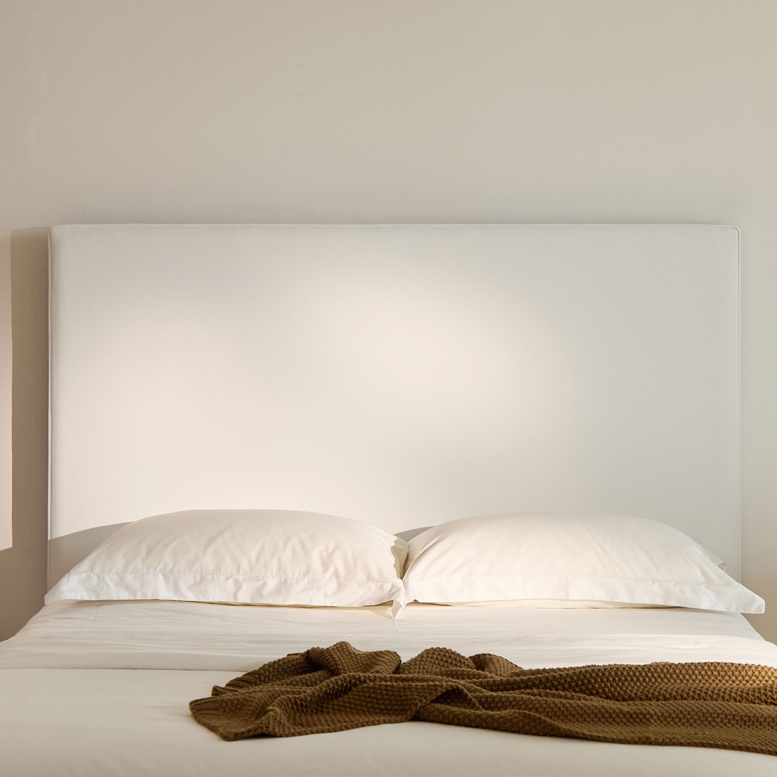 Lucas Tall Headboard Upholstered Bed / 52" High Headboard / Elegant Simplicity / No Box Spring Needed / Easy Assembly / King / Coconut Micro Suede - Image 5