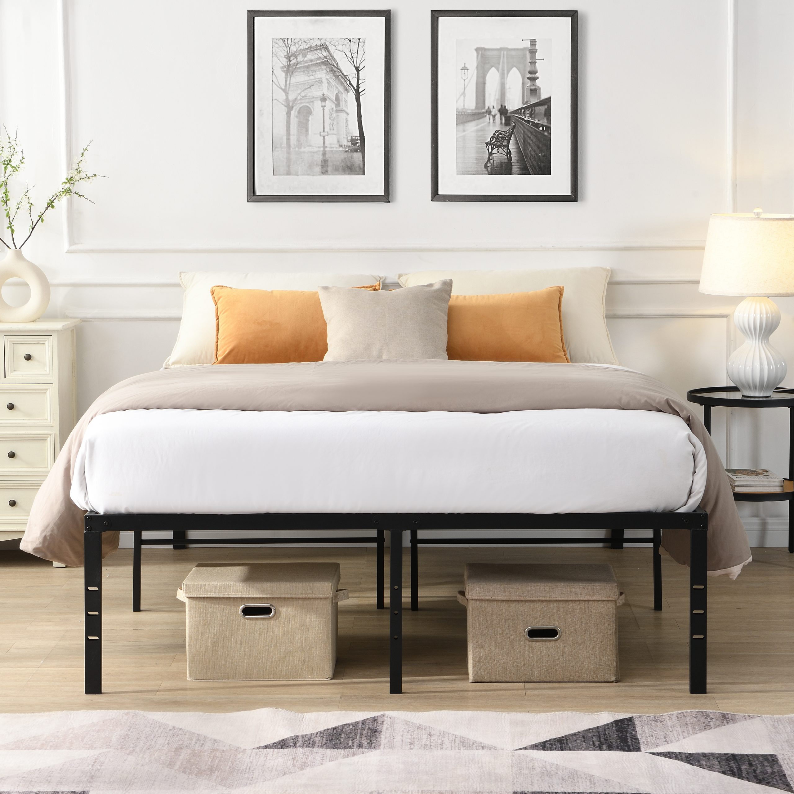 Full Size Bed Frame , Heavy Duty Metal Bed Frame , Quick & Easy Assembly, No Noise, Black - Image 3