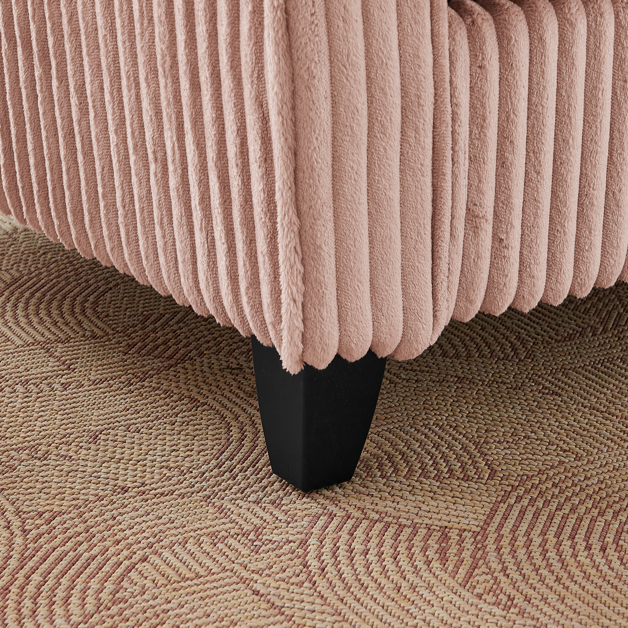 Lazy sofa chair, comfortable single-person sofa chair, with a backrest and soft seat cushion, having armrests on both sides, suitable for living room and bedroom - Pink - Image 5