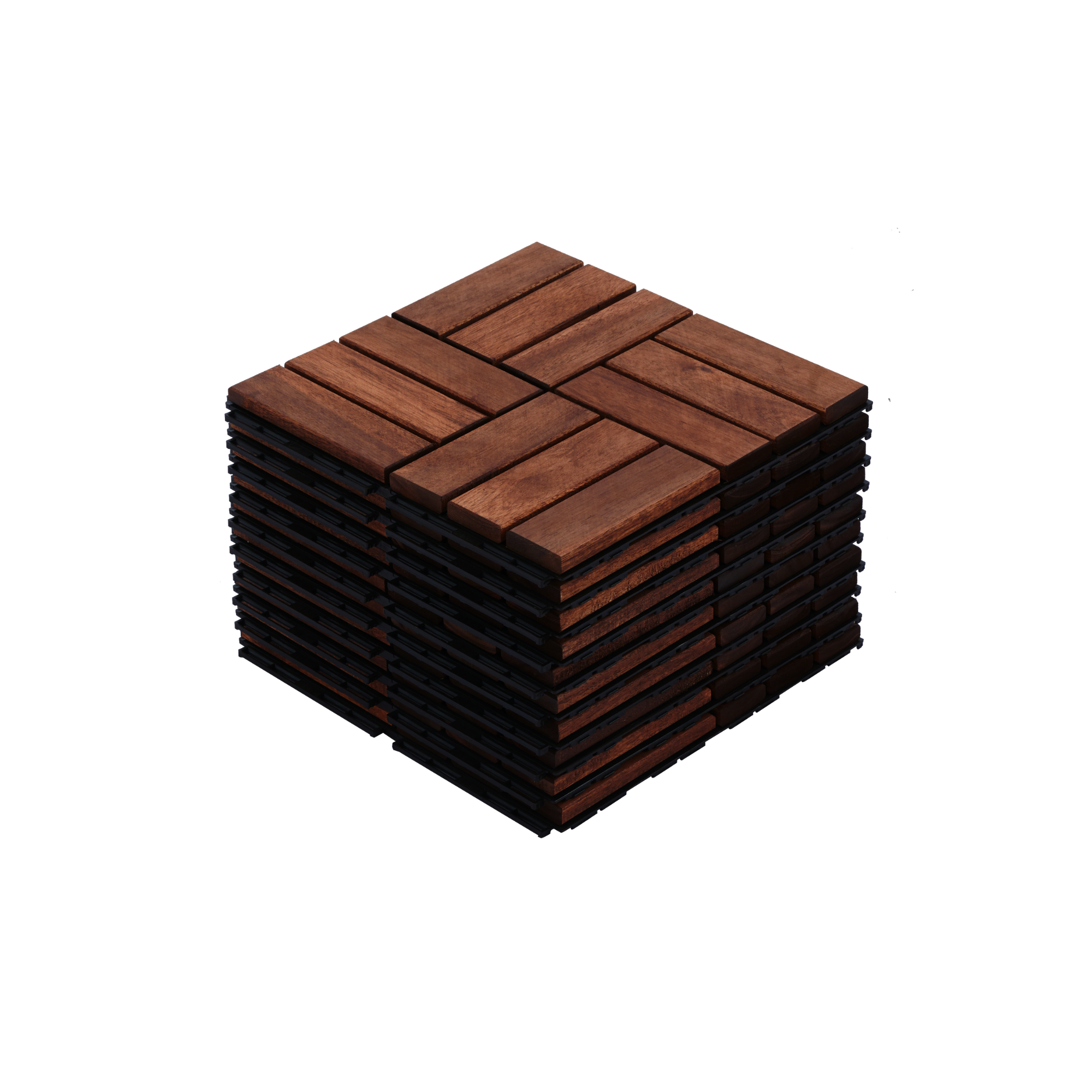 Acacia Wood Interlocking Deck Tiles Checker Pattern, 10PCS 12″ x 12″ Square Brown Acacia Hardwood Outdoor Flooring for Patio, Bancony, Pool Side,…