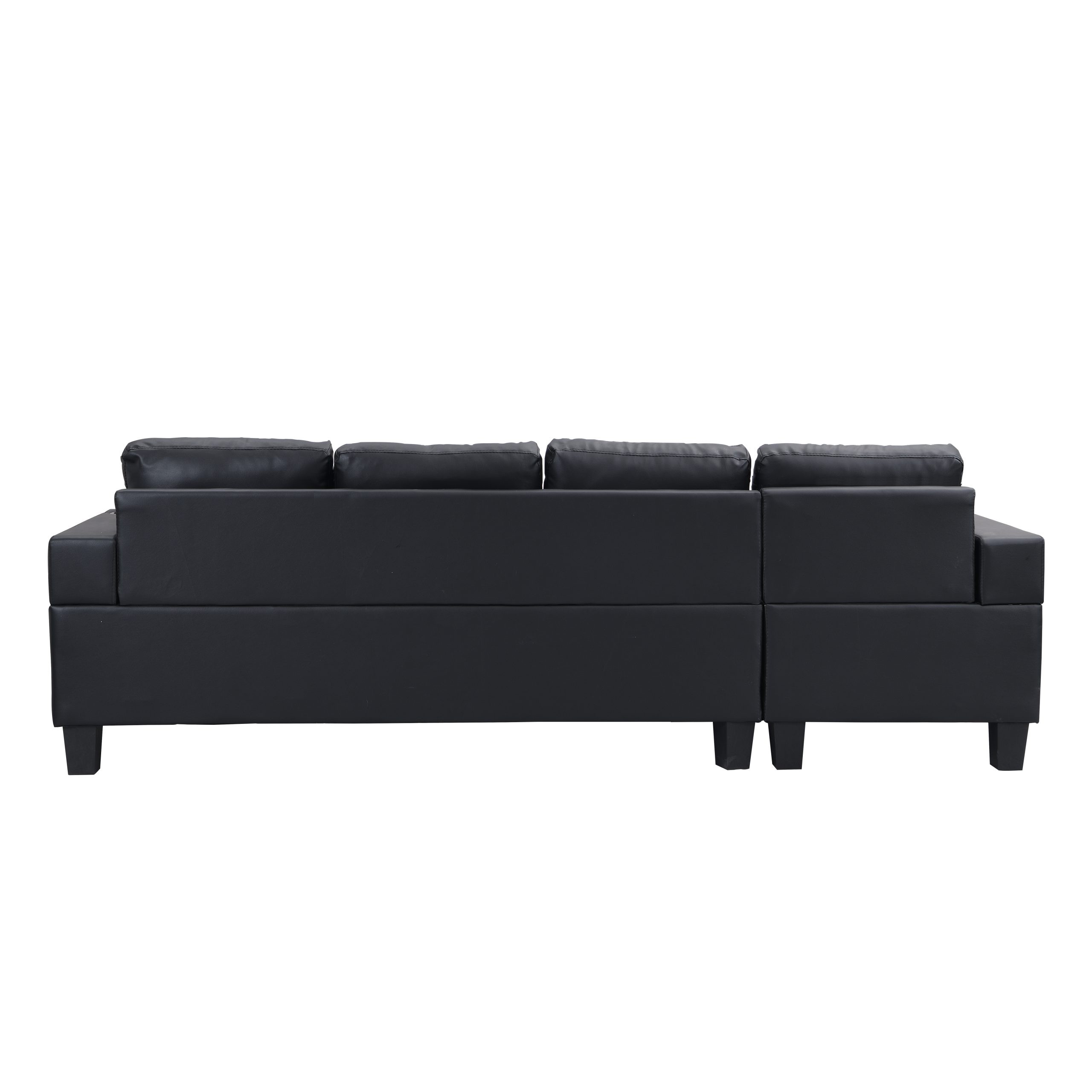 Sectional Sofa Set for Living Room with L Shape Chaise Lounge ,cup holder and Left or Right Hand Chaise Modern 4 Seat (BLACK) - Image 5