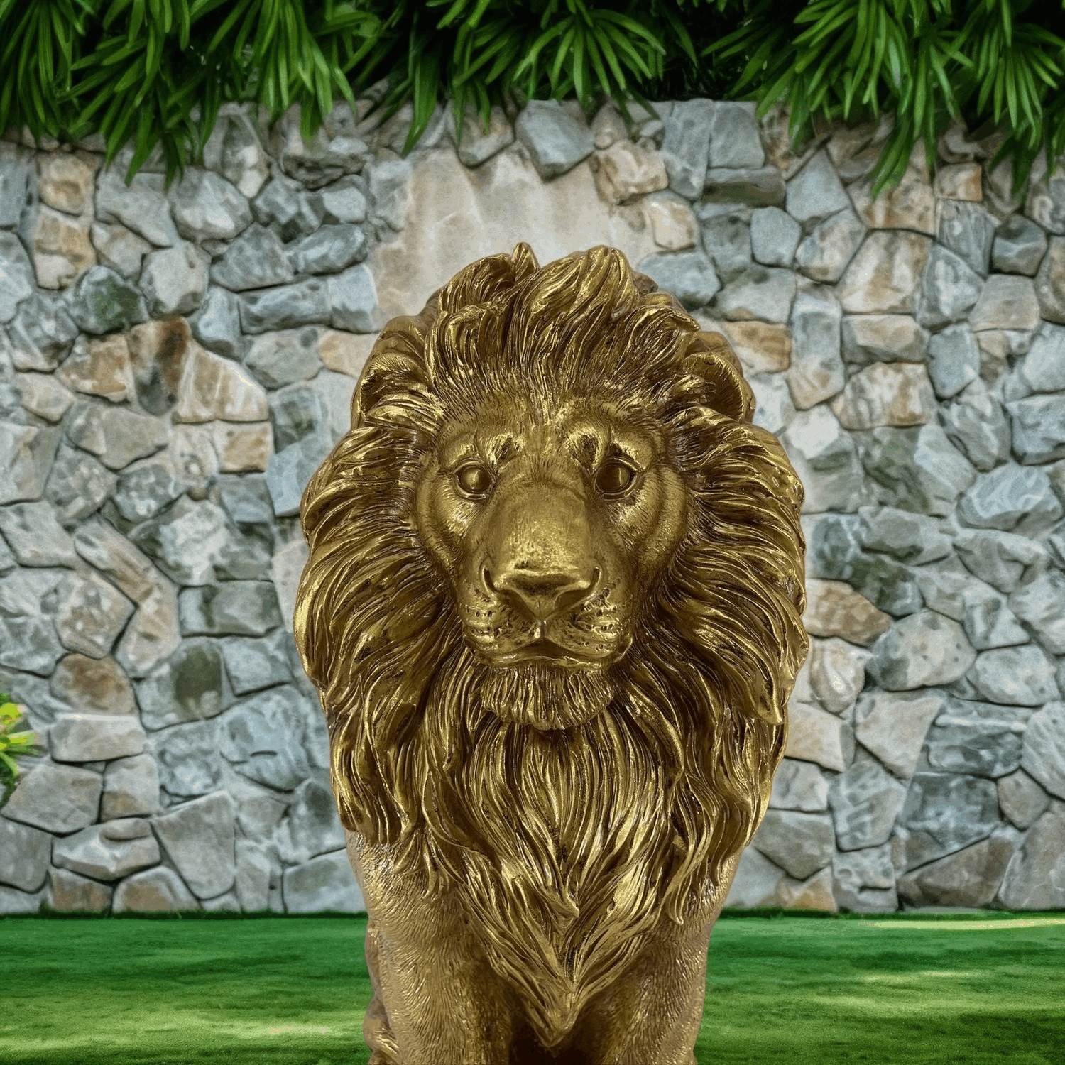 24" Lion Statue, Resin Outdoor Guardian Sculpture, Simulated Animal Decor for Villa, Garden, Park & Resort, Patriotic Independence Day Decoration for Home & Courtyard - Image 6