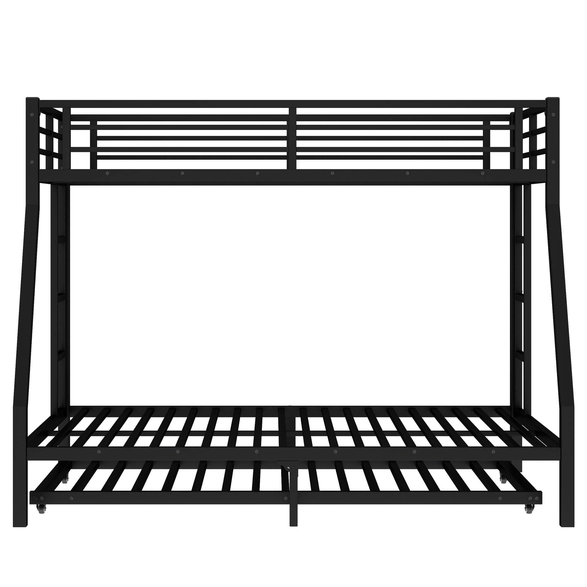 Twin over Full Metal Bunk Bed with Twin Size Trundle, Black - Image 5