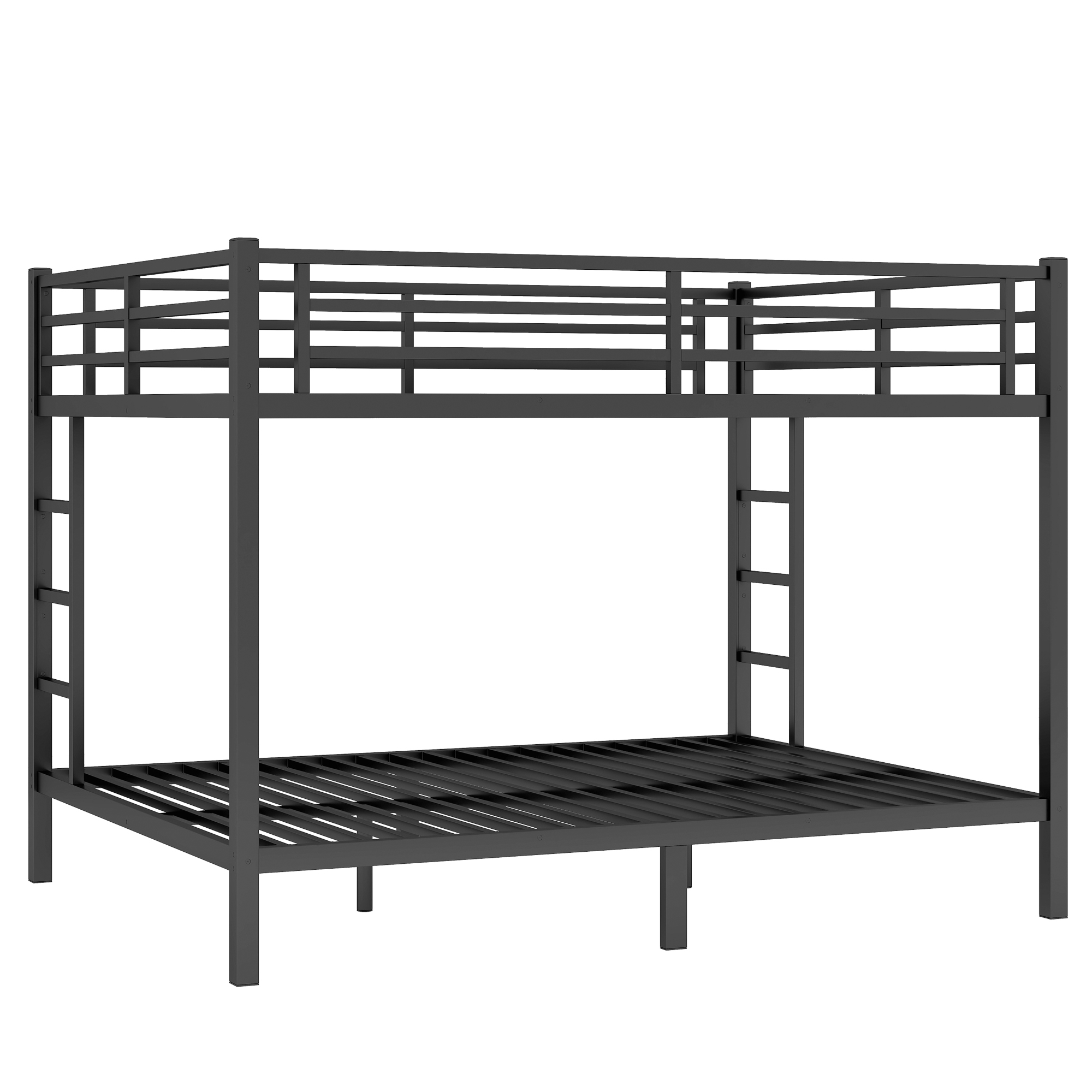 Metal Queen over Queen Bunk Bed for Teens and Adults,Space-Saving/Noise Reduced/No Box Spring Needed, Black - Image 6