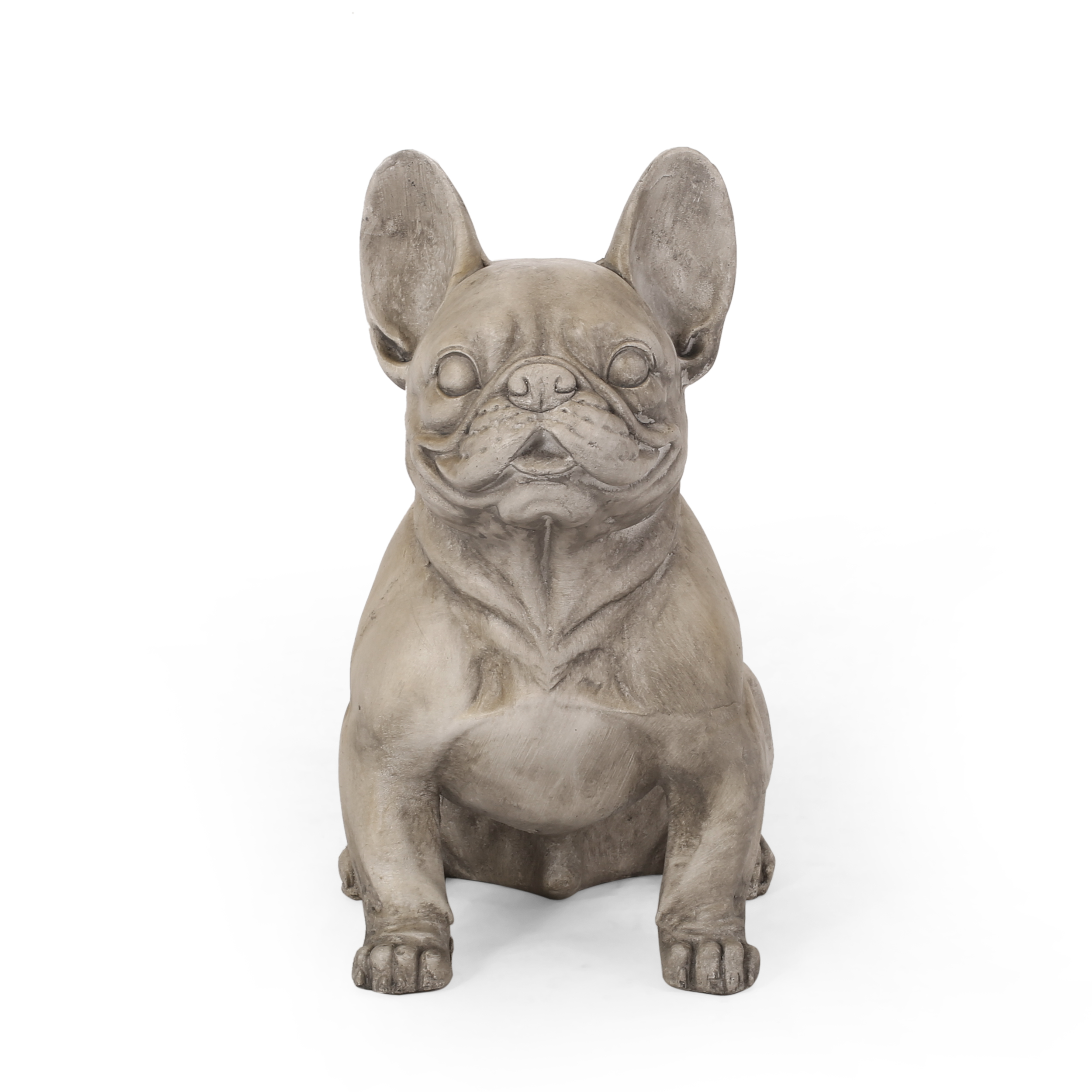 DOG GARDEN SCULPTURE, Outdoor French Bulldog Garden Statue, Gray, No Assembly Required - Image 4