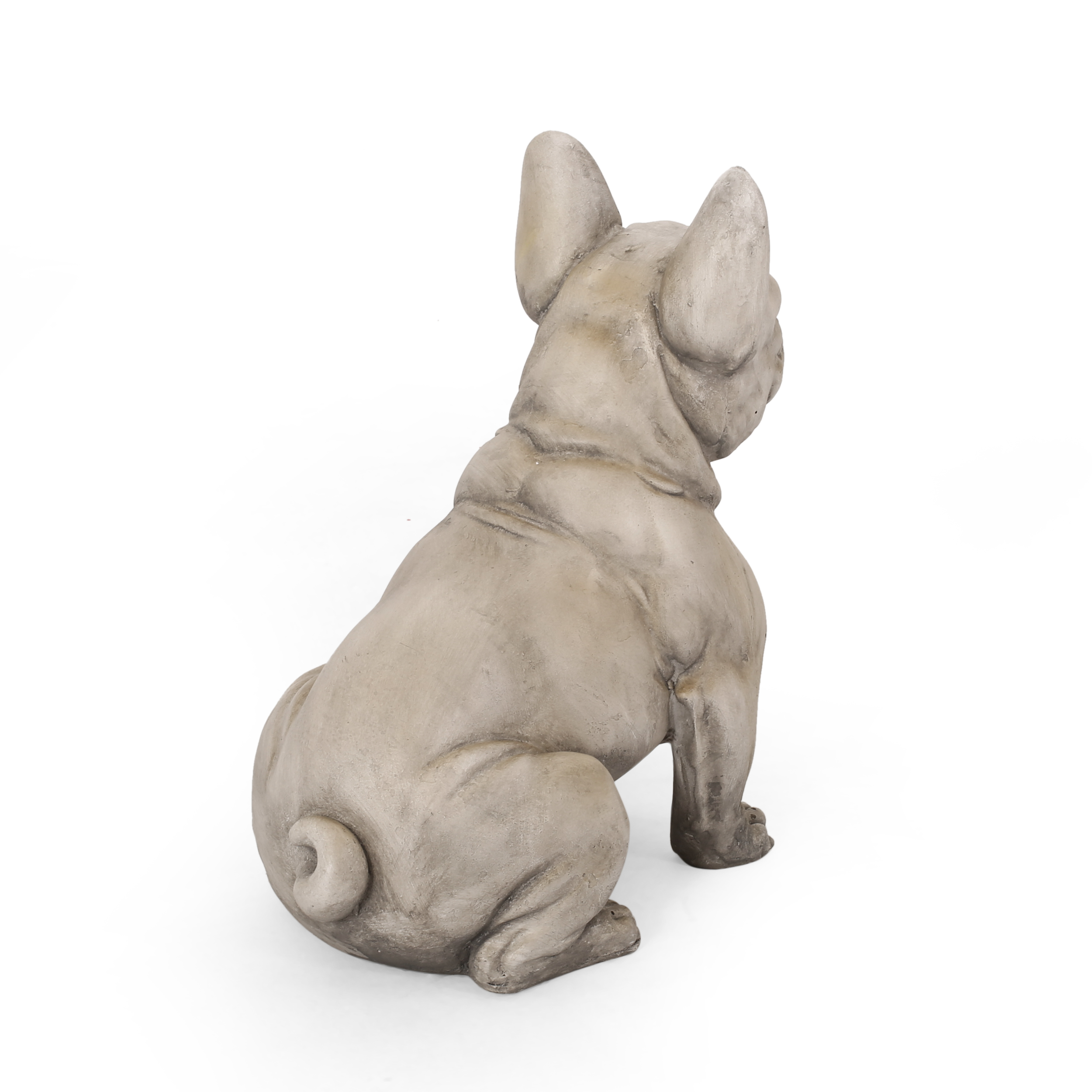 DOG GARDEN SCULPTURE, Outdoor French Bulldog Garden Statue, Gray, No Assembly Required - Image 6