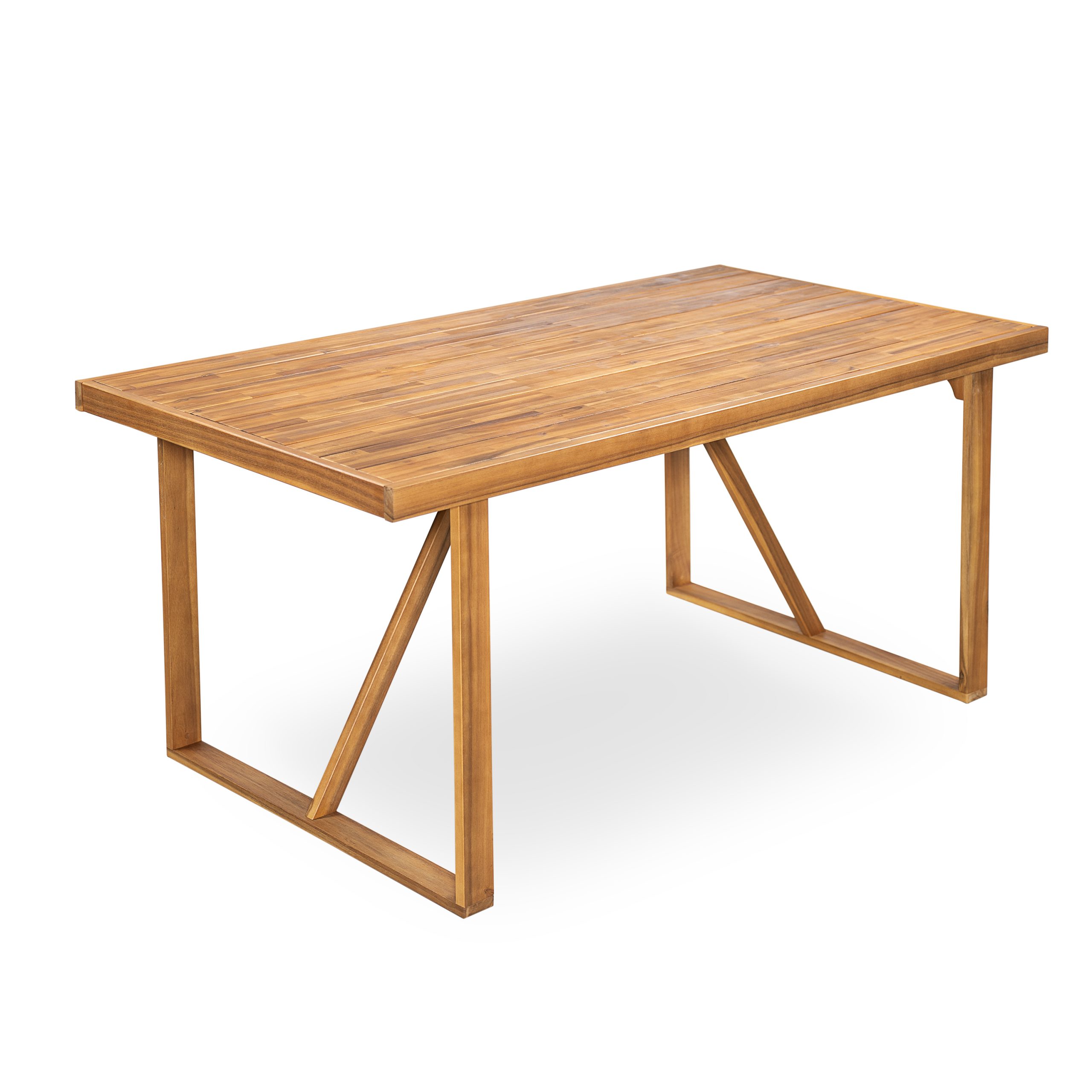 67" Acacia Wood Outdoor Dining Table , Ideal for Patio & Garden Gatherings, Teak Finish - Image 2
