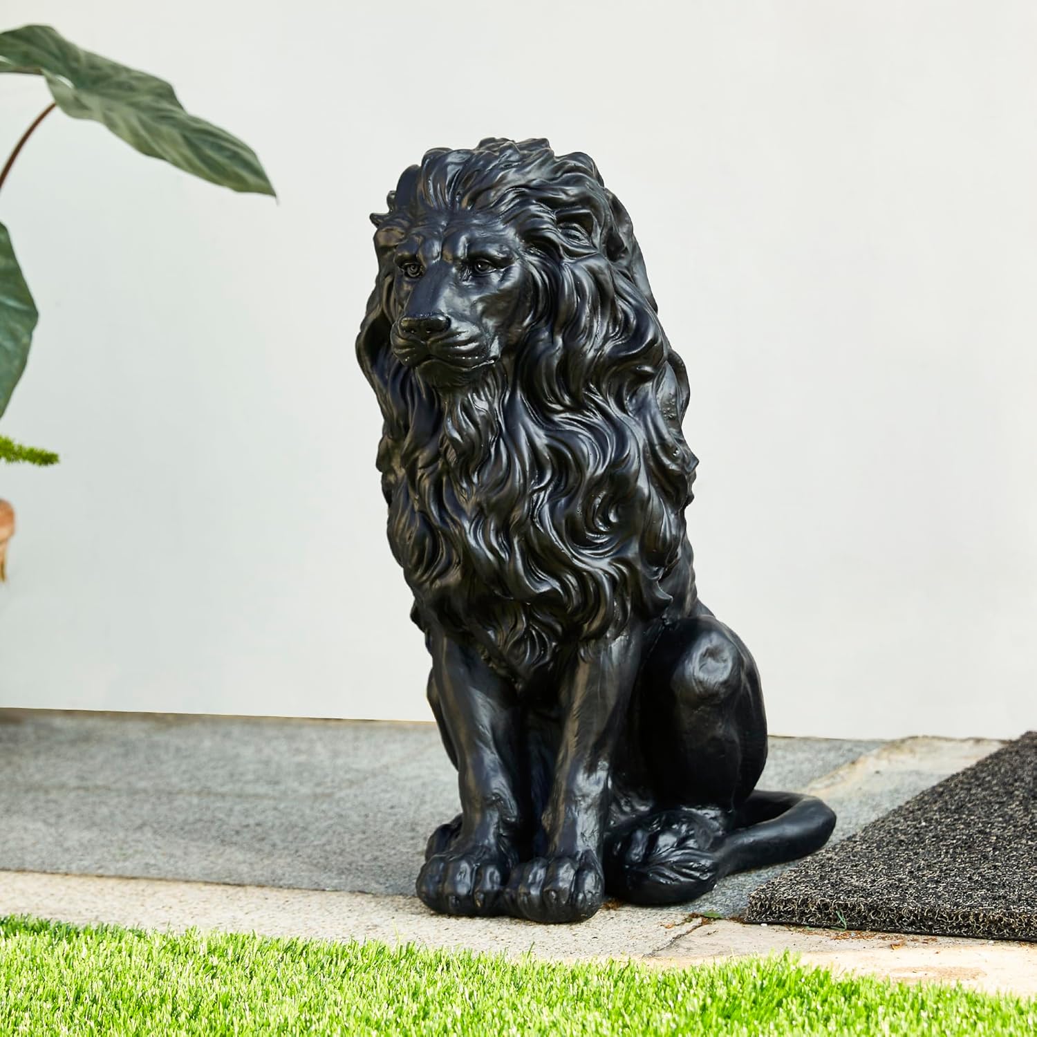 20.5" Lion Statue, Resin Outdoor Guardian Sculpture, Simulated Animal Decor for Villa, Garden, Park & Resort, Patriotic Independence Day Decoration for Home & Courtyard - Image 5