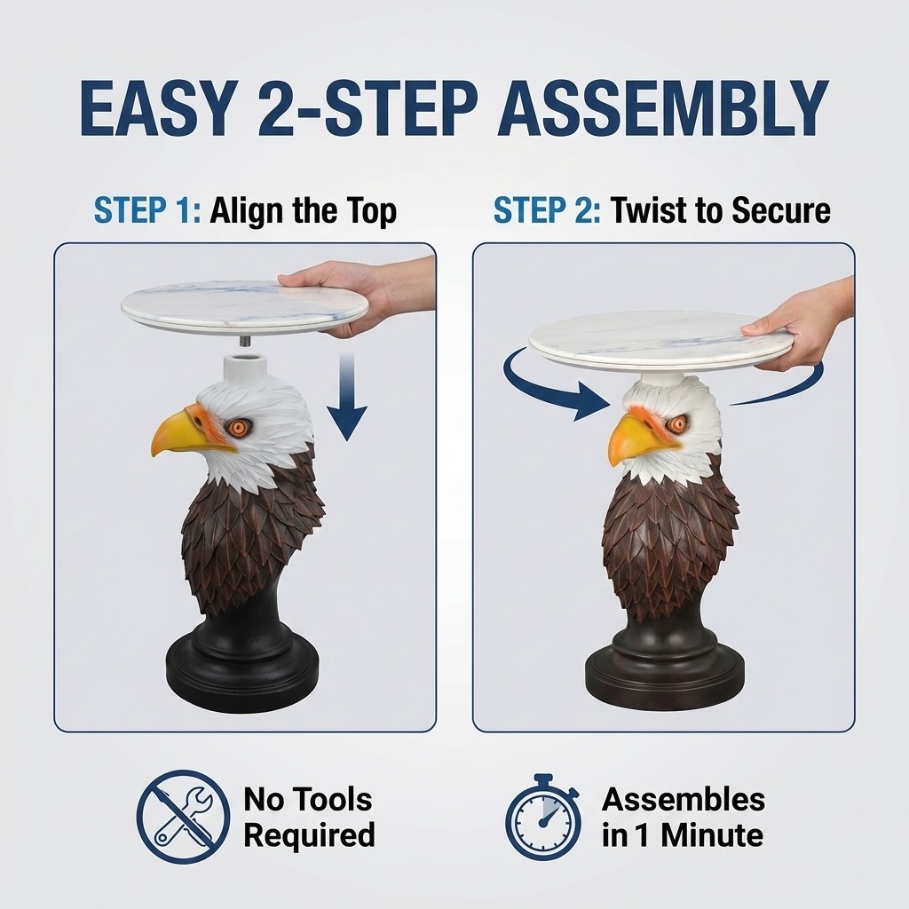 Eagle Head Accent Table Animal Statue End Tables Livingroom - Image 4