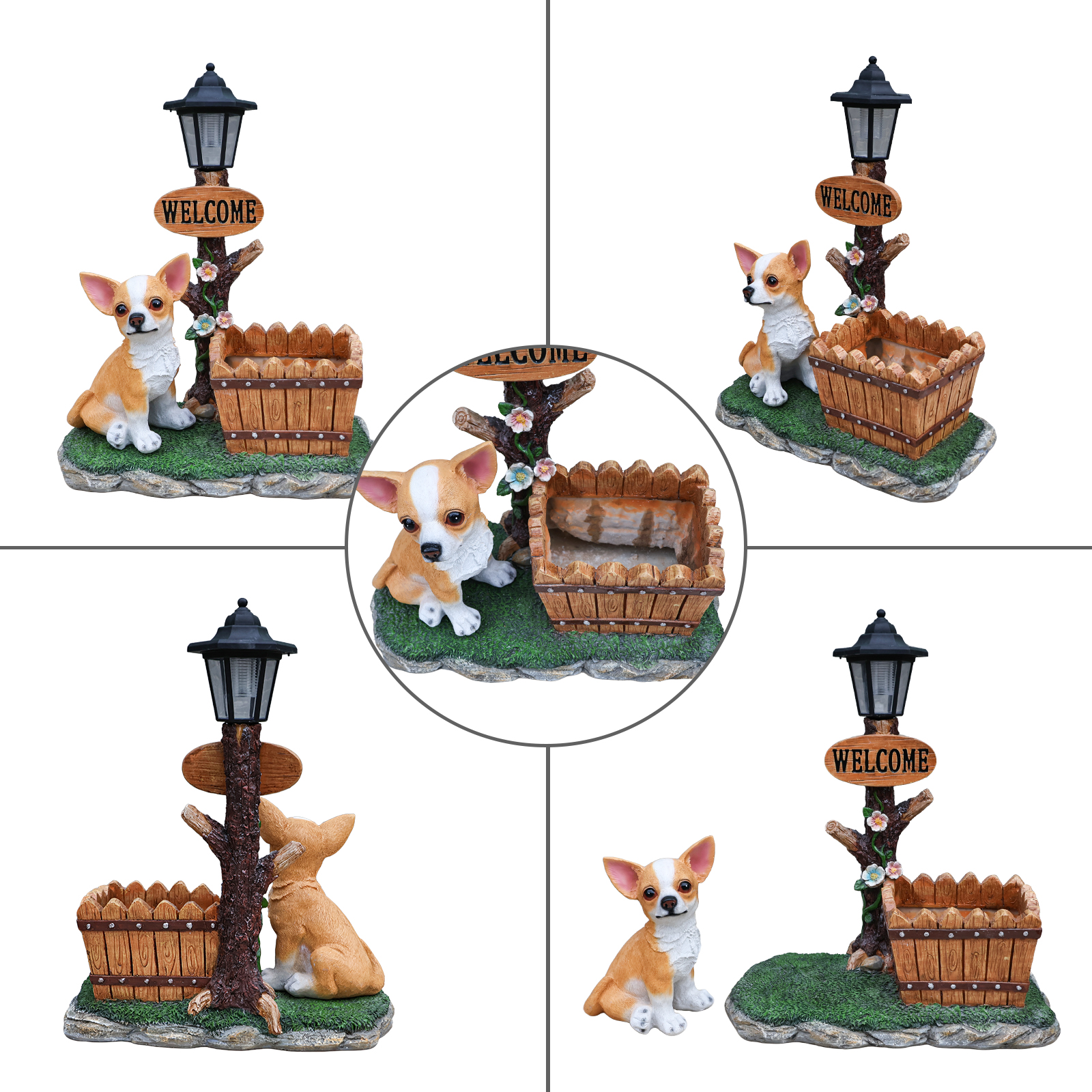 Sitting Chihuahua Dog Planter Statue - Image 6