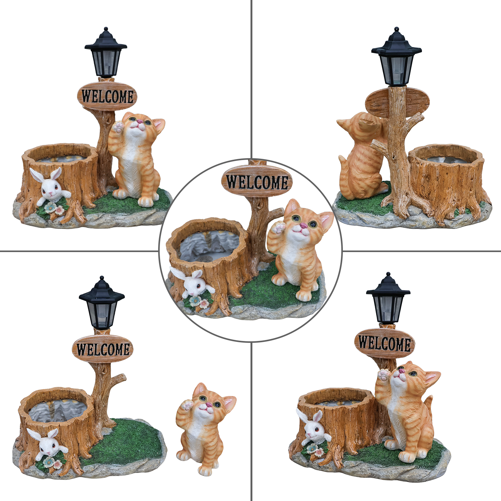 Cute Cat Planter Statue Garden Decor - Image 5