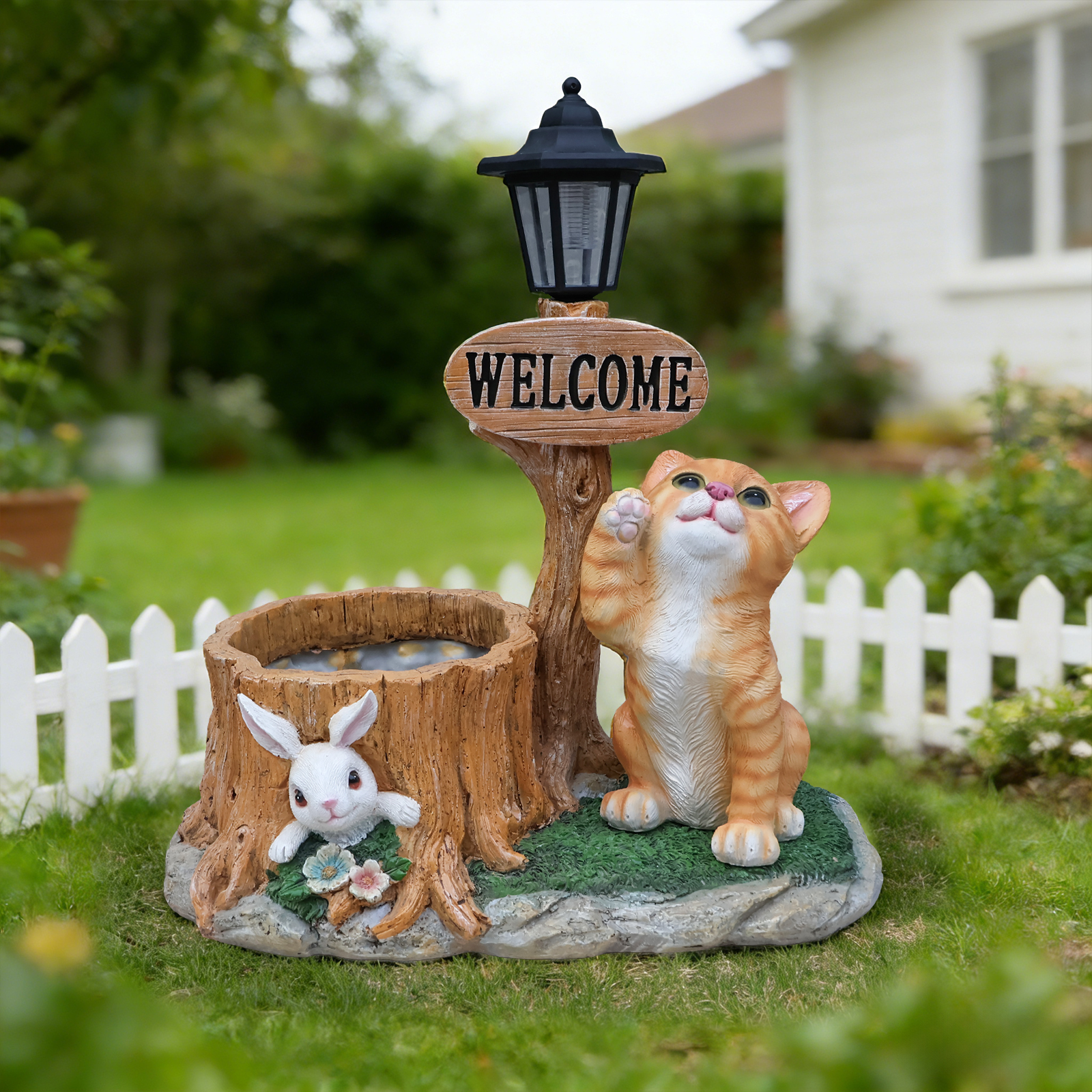 Cute Cat Planter Statue Garden Decor - Image 6